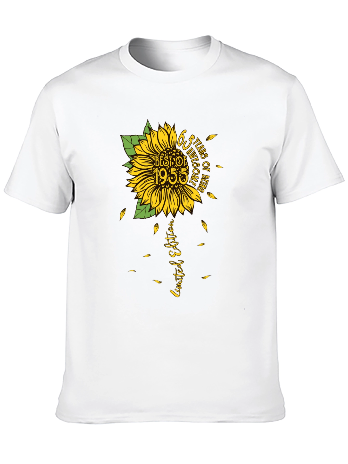 65 Years Awesome Sunflower Graphic T-Shirt