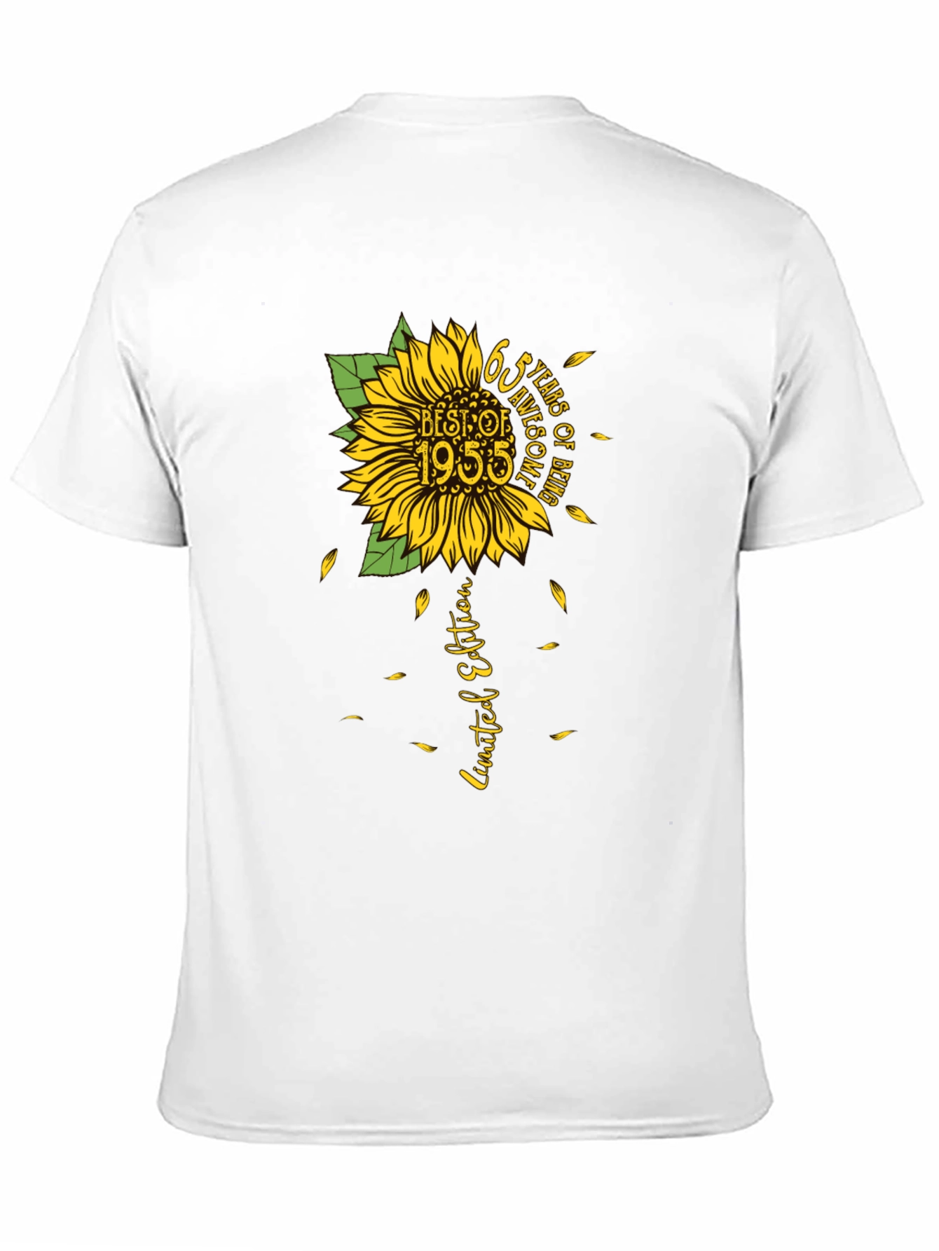 65 Years Awesome Sunflower Graphic T-Shirt