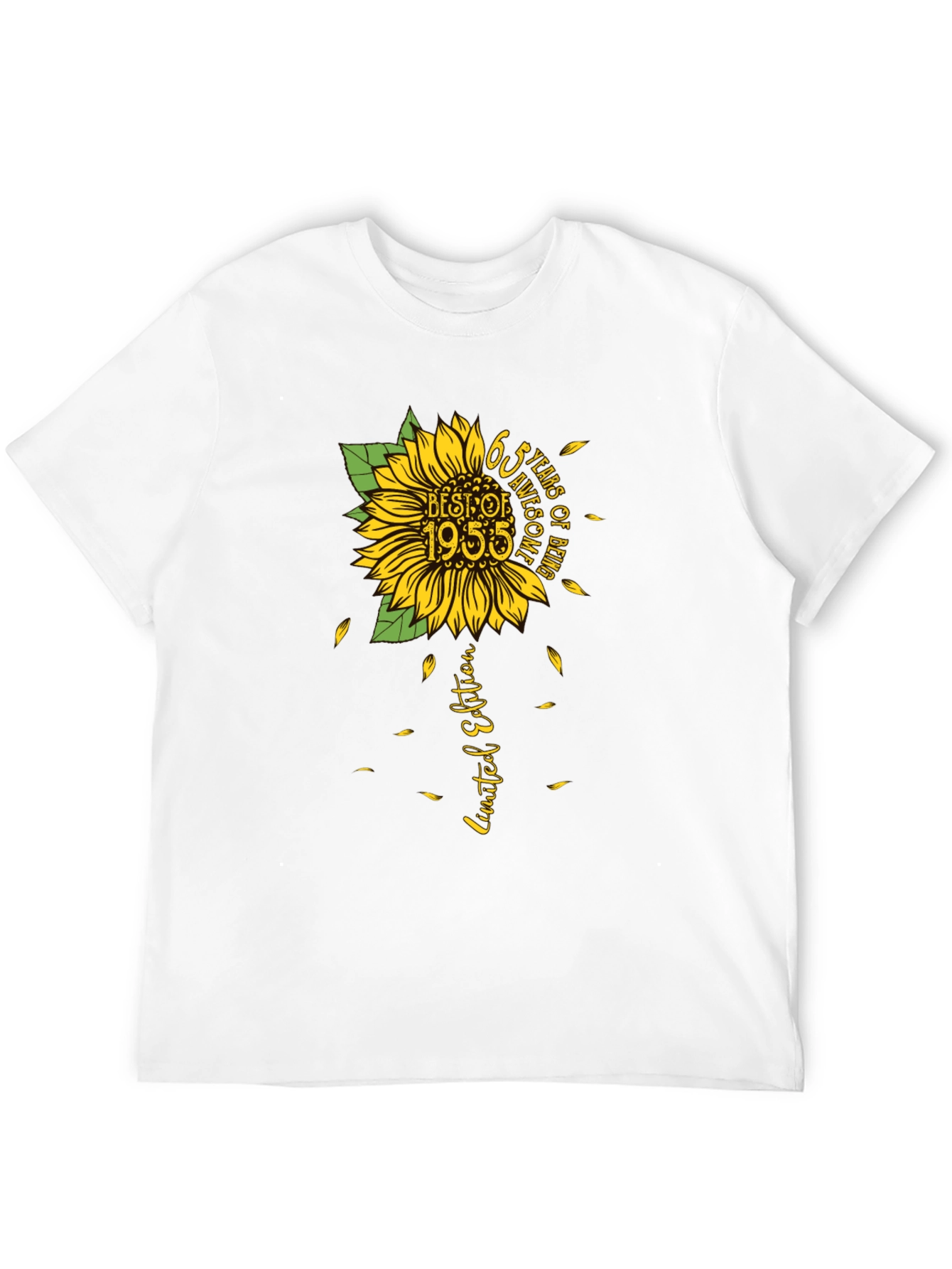 65 Years Awesome Sunflower Graphic T-Shirt
