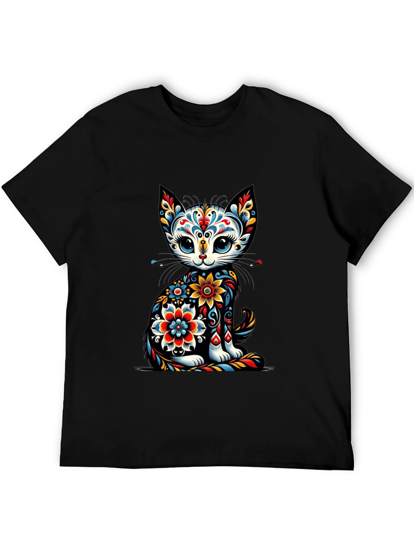Floral Cat Graphic T-Shirt - Unique Style