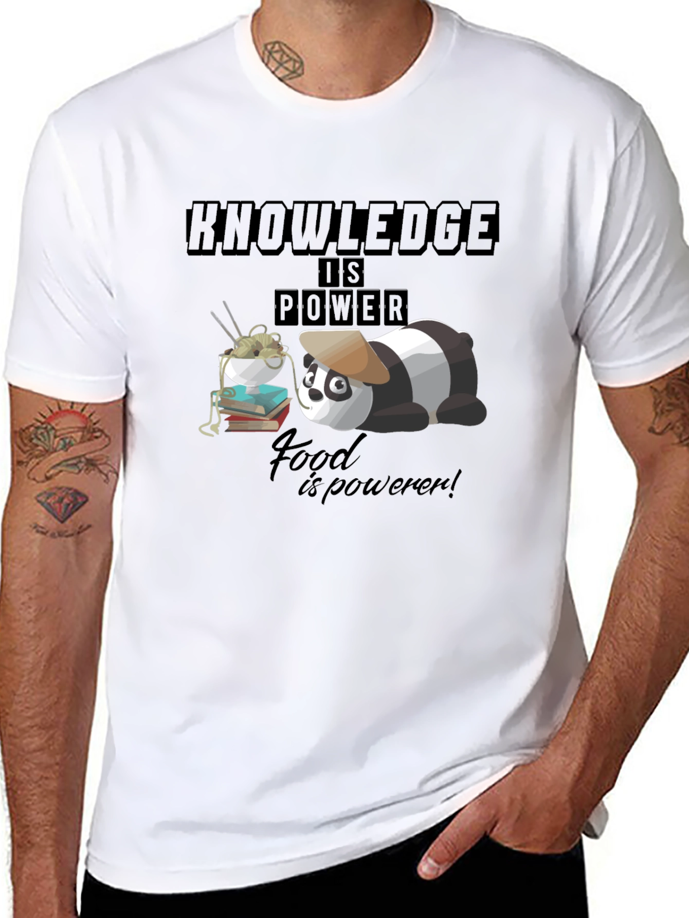 Knowledge is Power Panda T-Shirt
