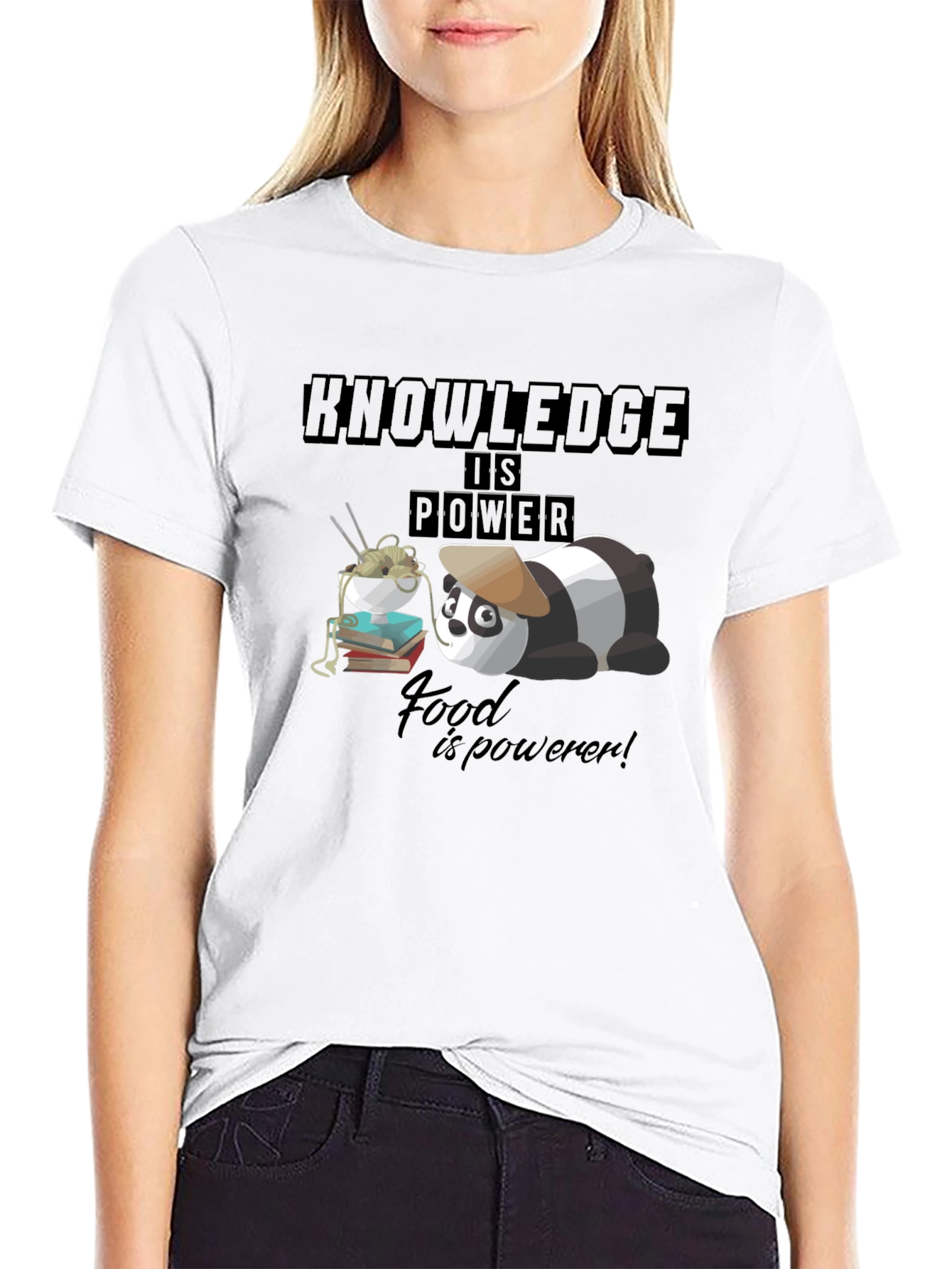 Knowledge is Power Panda T-Shirt
