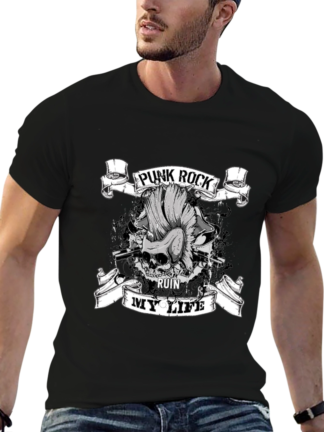 Punk Rock Ruin My Life Black T-Shirt