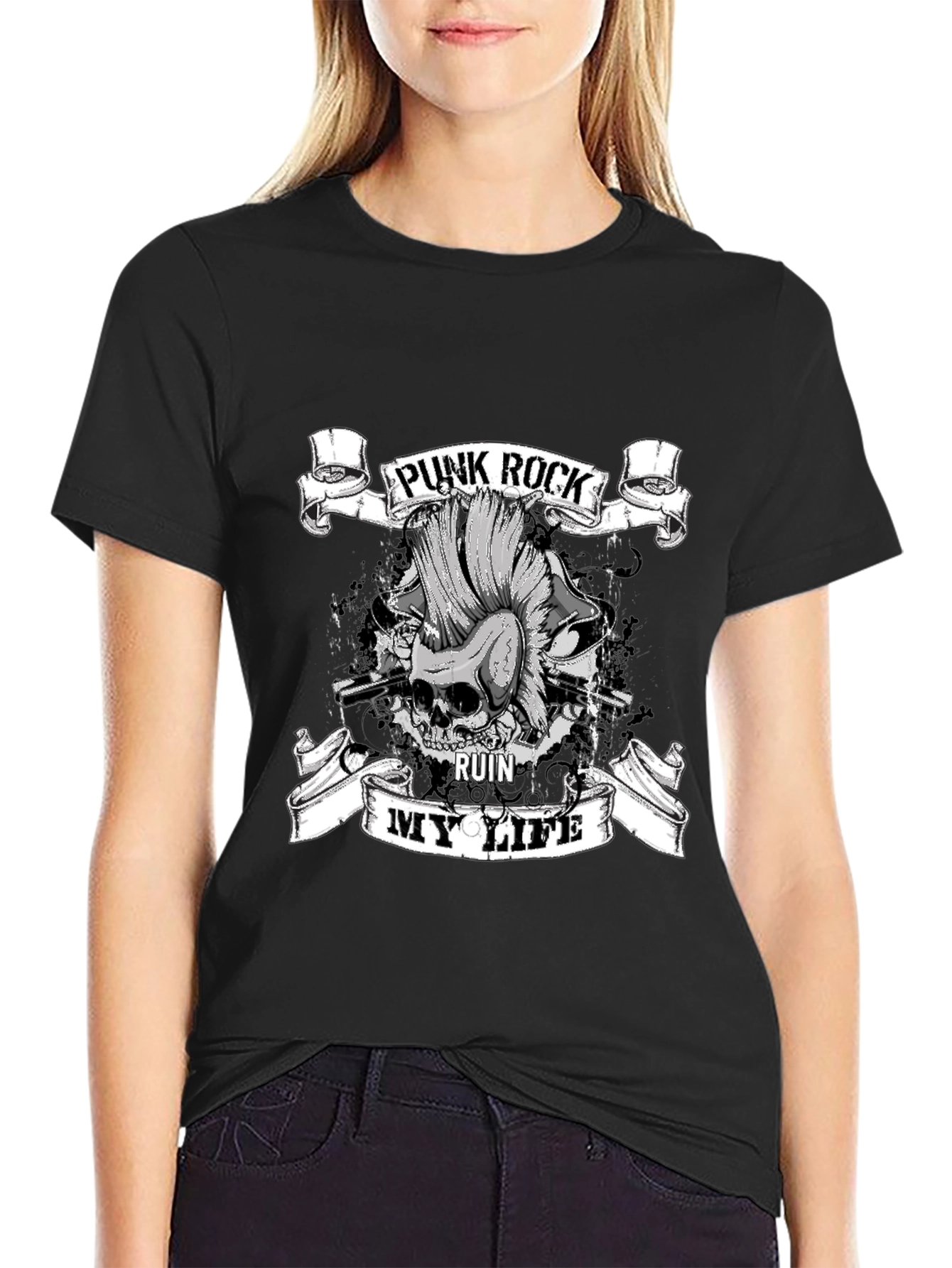 Punk Rock Ruin My Life Black T-Shirt