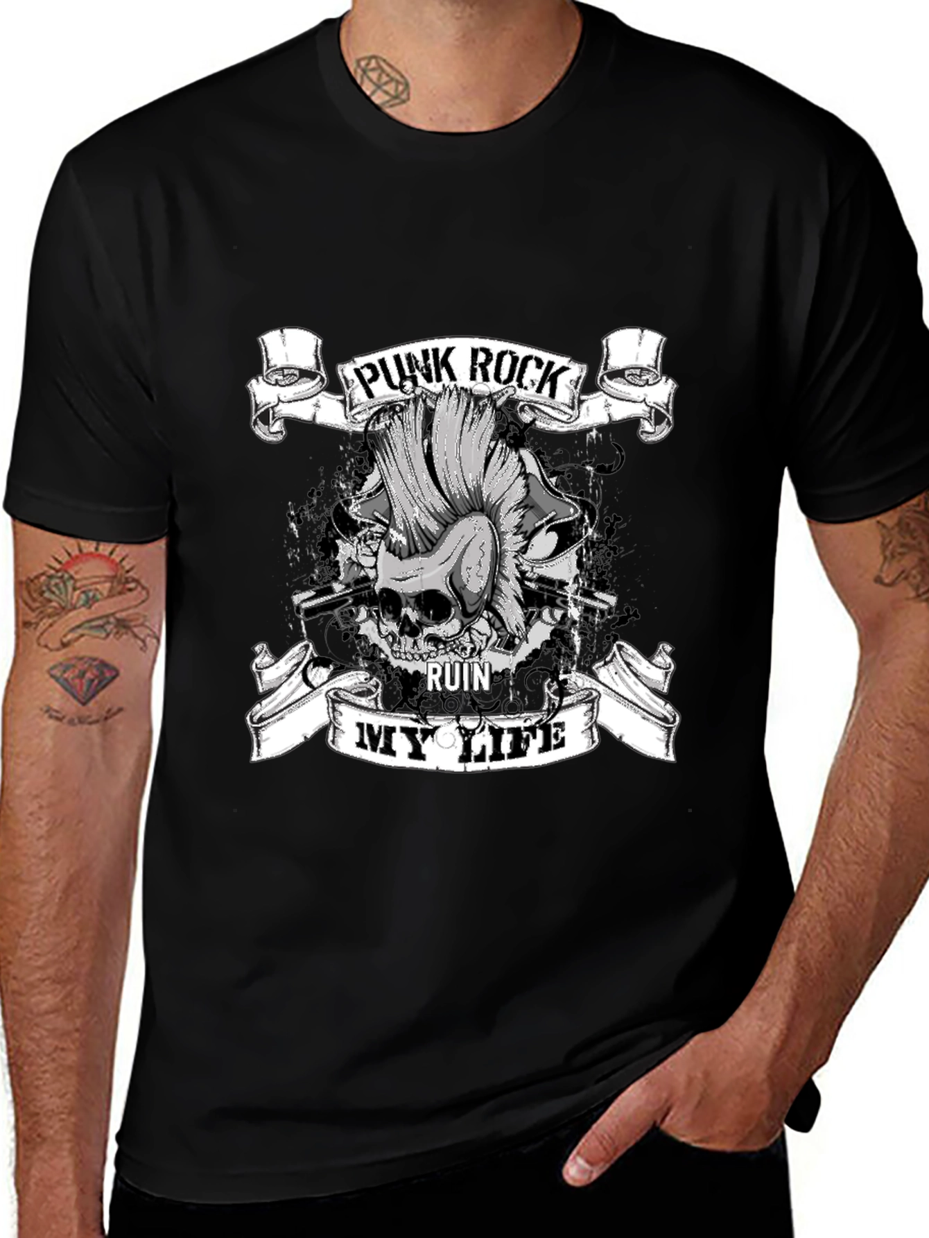 Punk Rock Ruin My Life Black T-Shirt