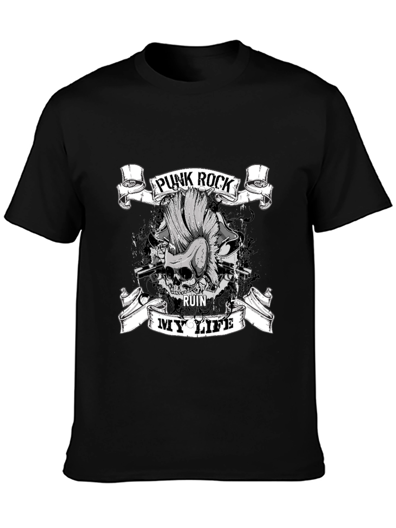 Punk Rock Ruin My Life Black T-Shirt