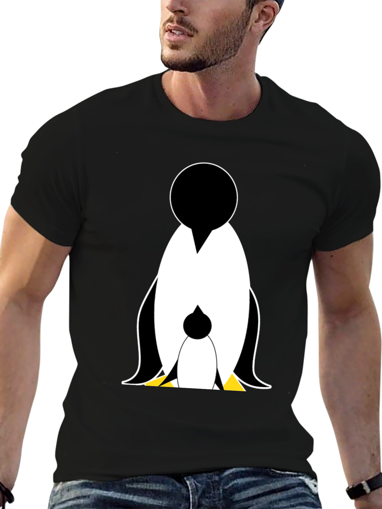 Penguin Graphic Tee - Black Cotton Casual Wear
