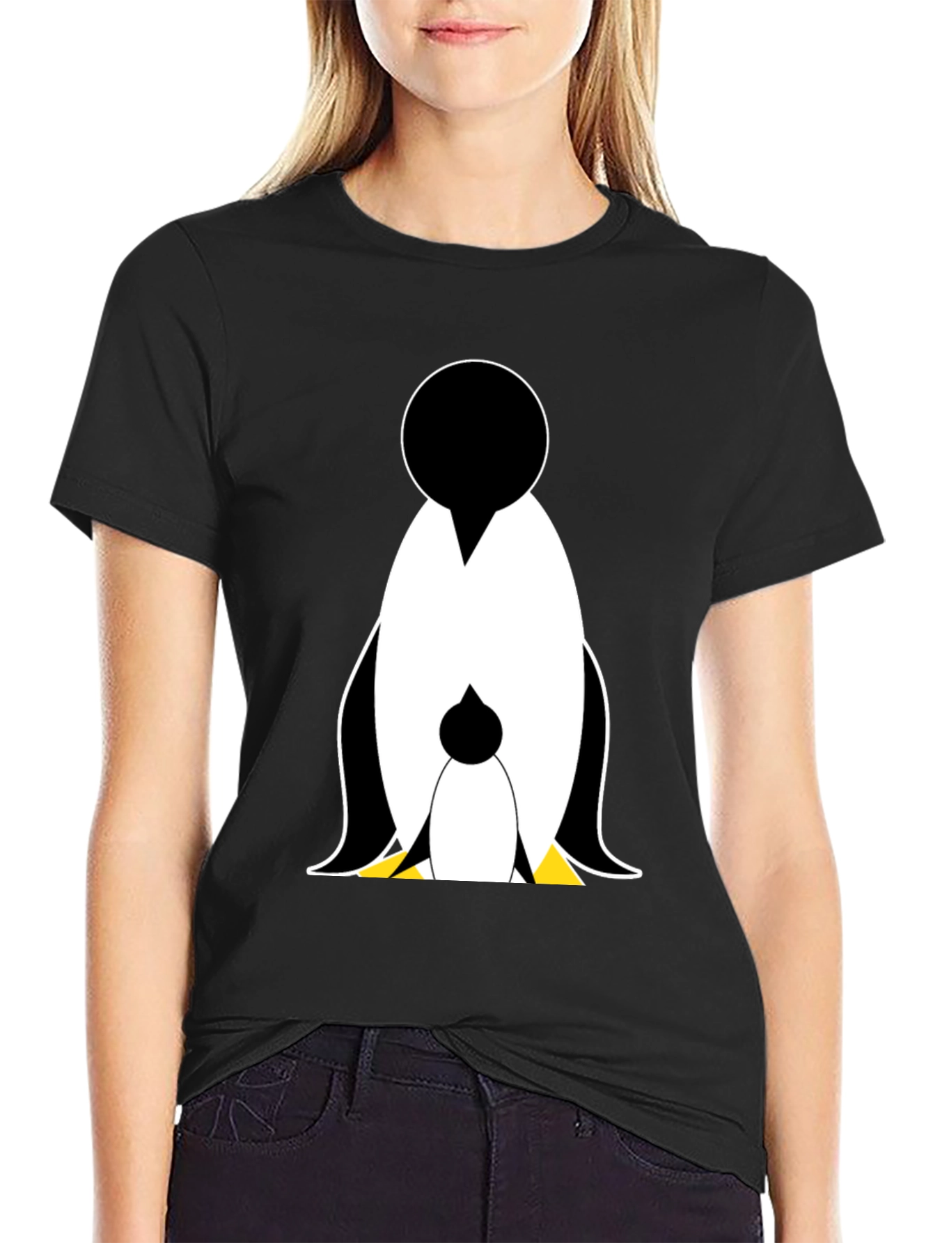Penguin Graphic Tee - Black Cotton Casual Wear