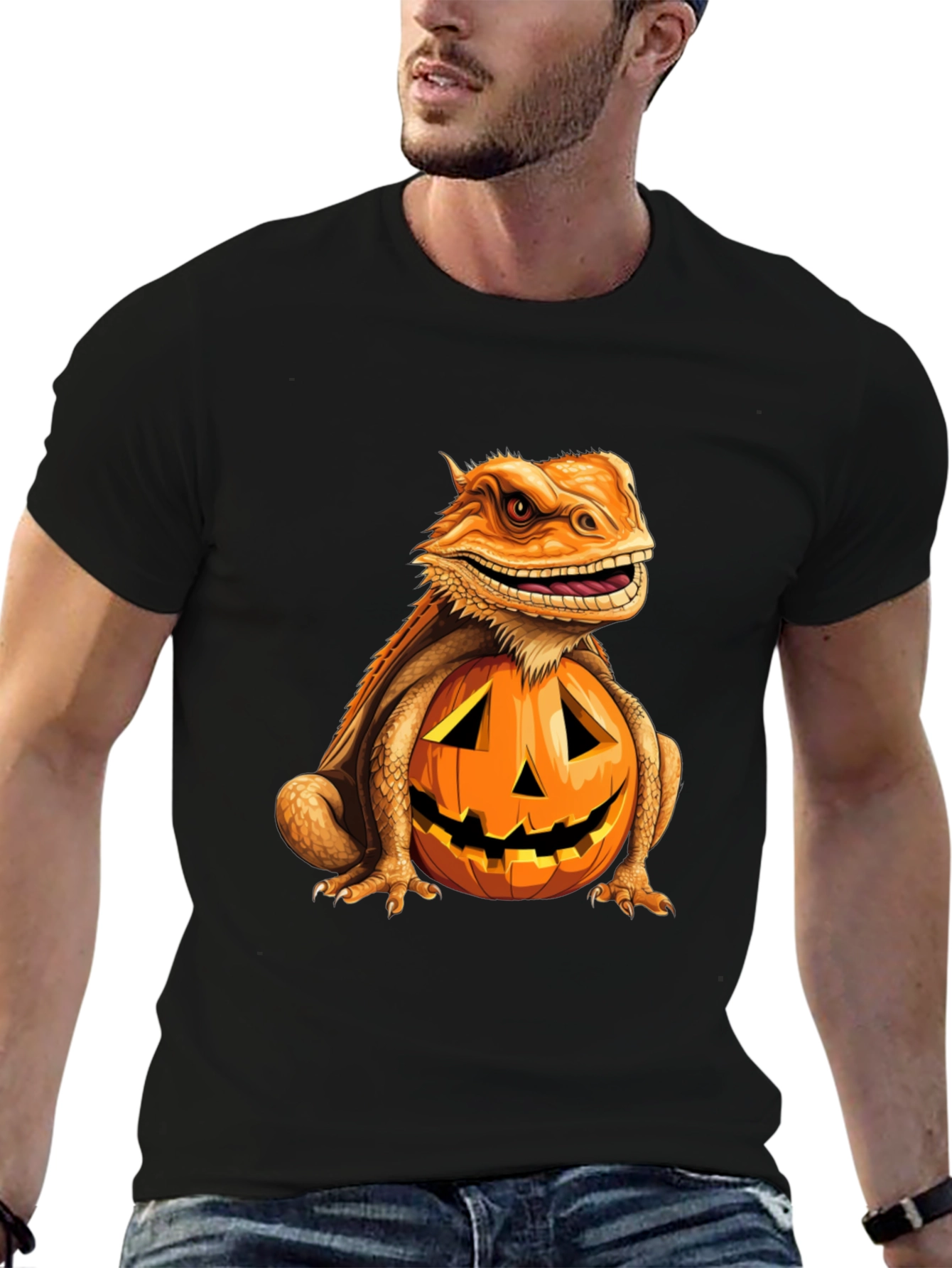 Bearded Dragon Pumpkin Halloween T-Shirt