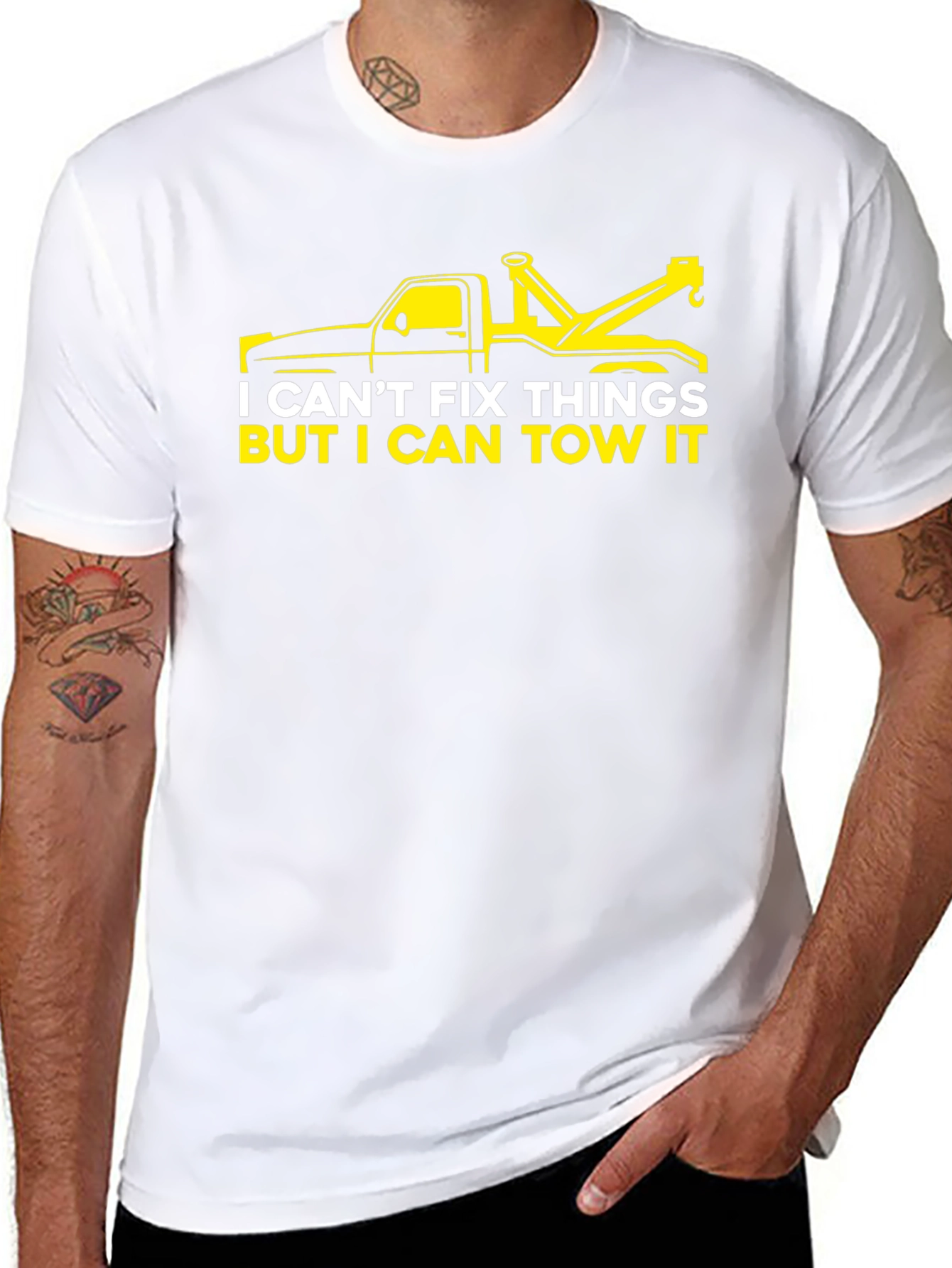 I Cant Fix Things Tow Truck Graphic T-Shirt