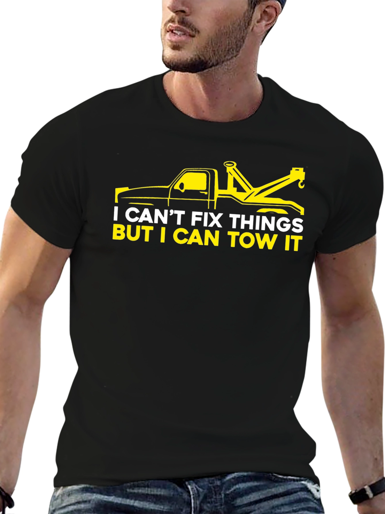 I Cant Fix Things Tow Truck Graphic T-Shirt