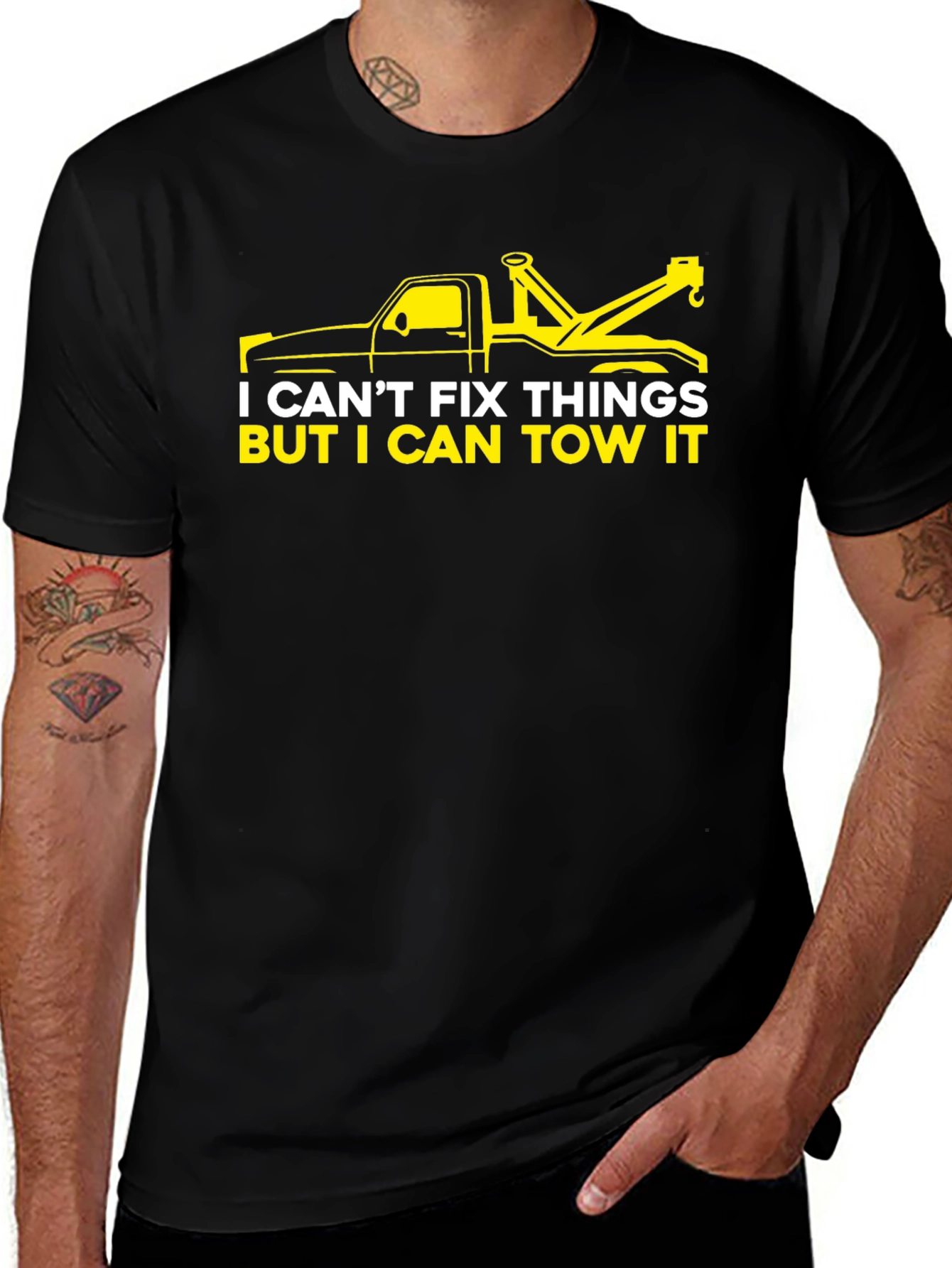 I Cant Fix Things Tow Truck Graphic T-Shirt