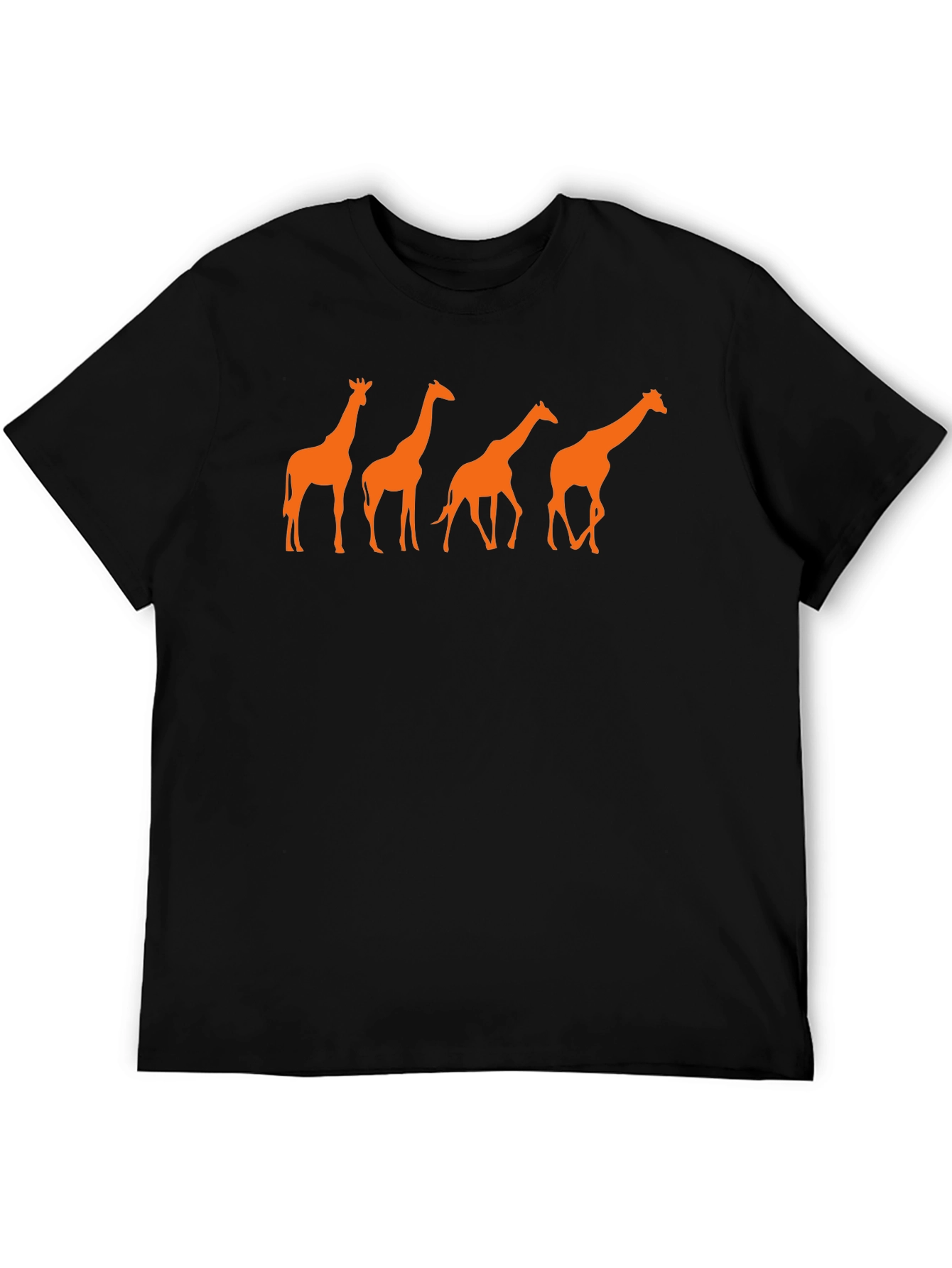 Giraffe Silhouette Graphic T-Shirt - Black