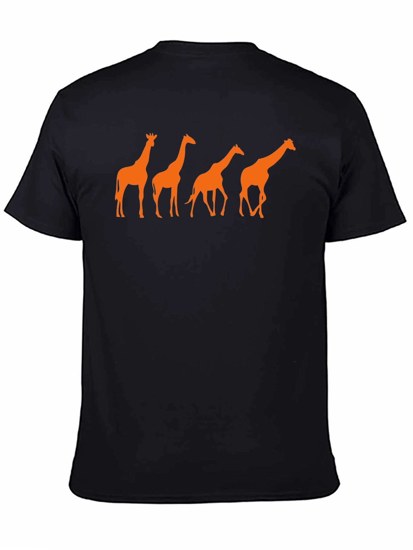 Giraffe Silhouette Graphic T-Shirt - Black