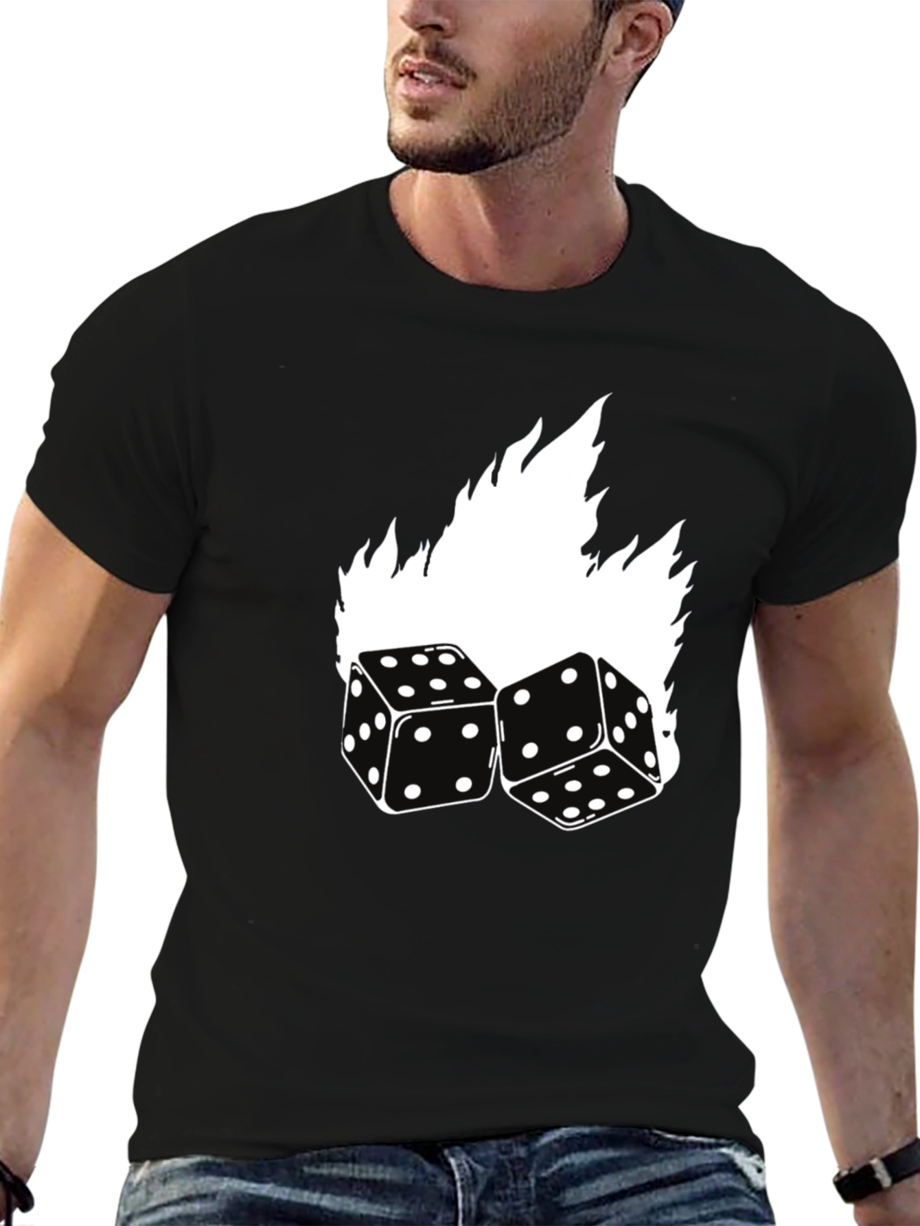 Black Dice Flames Graphic Tee