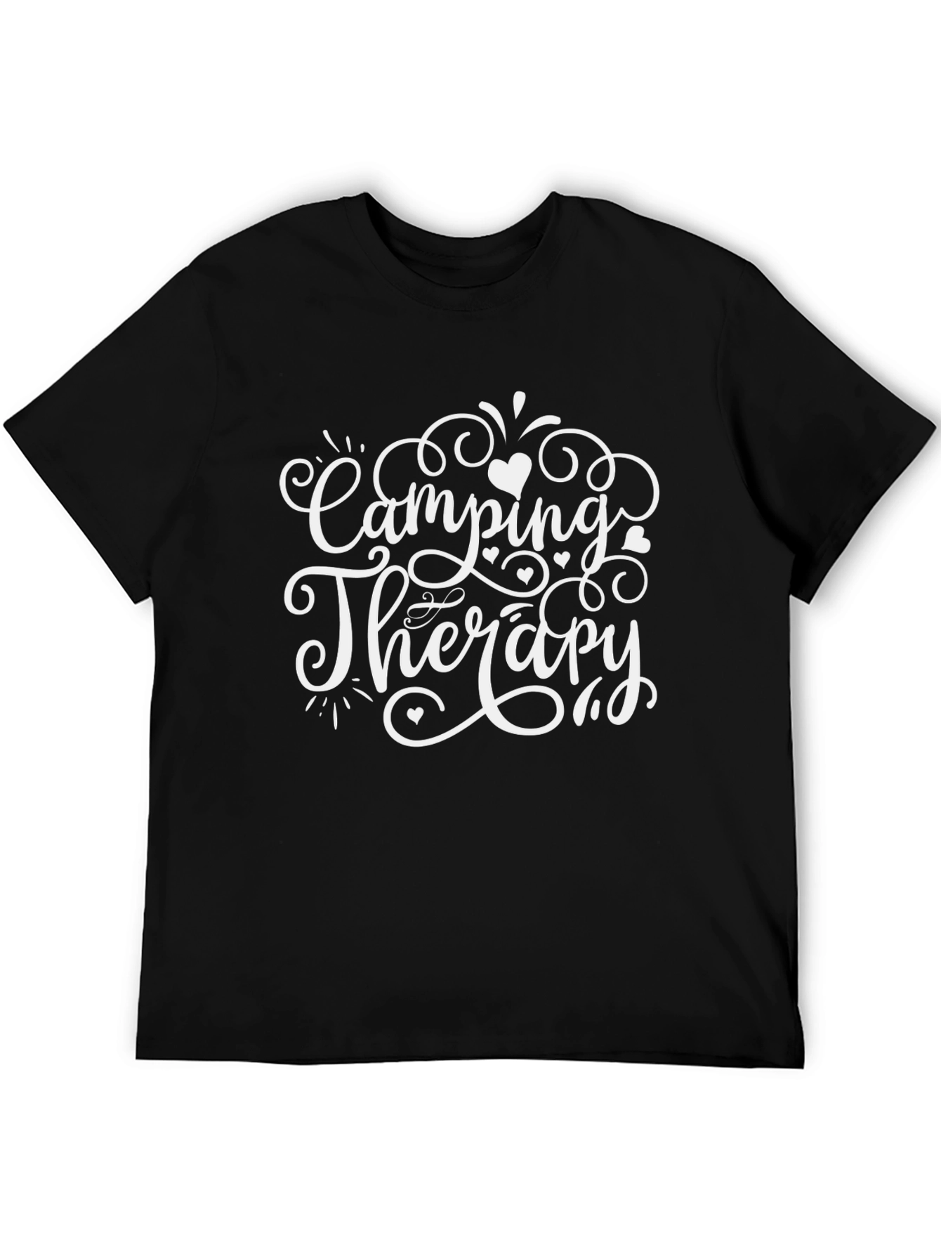Camping Therapy T-Shirt - Black Graphic Tee
