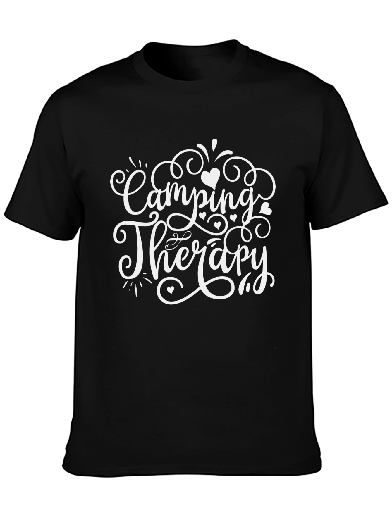 Camping Therapy T-Shirt - Black Graphic Tee