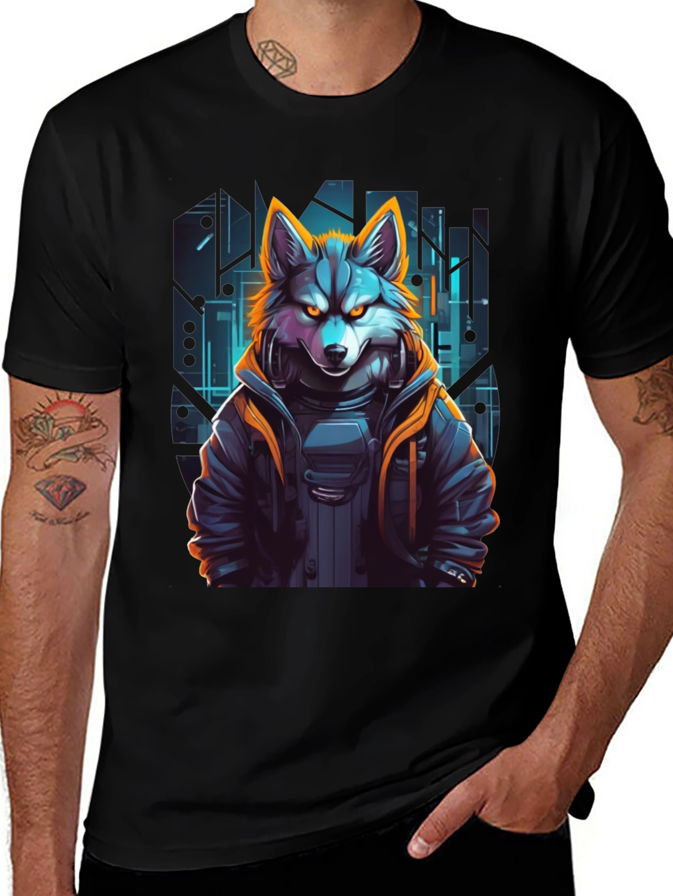 Cyberpunk Wolf T-Shirt