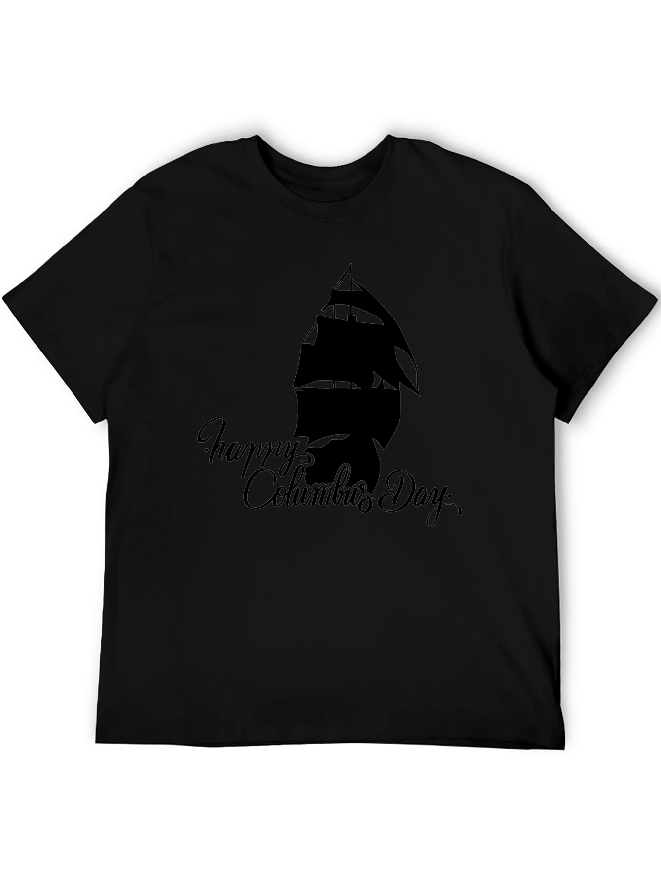 Happy Columbus Day Black T-Shirt