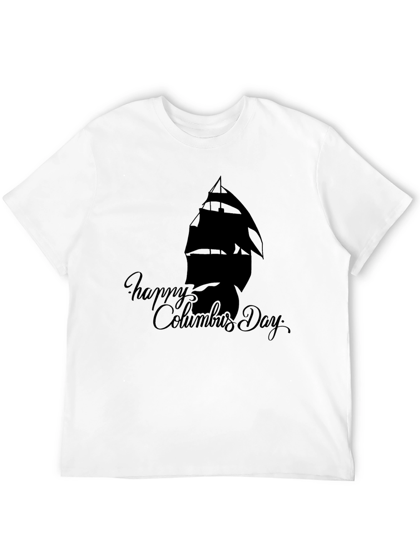 Happy Columbus Day Black T-Shirt