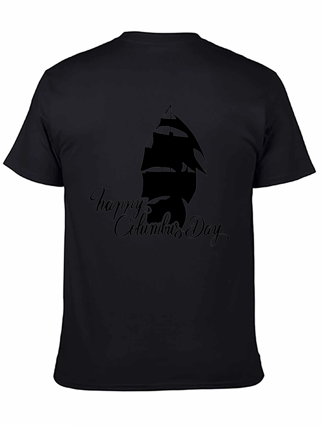 Happy Columbus Day Black T-Shirt