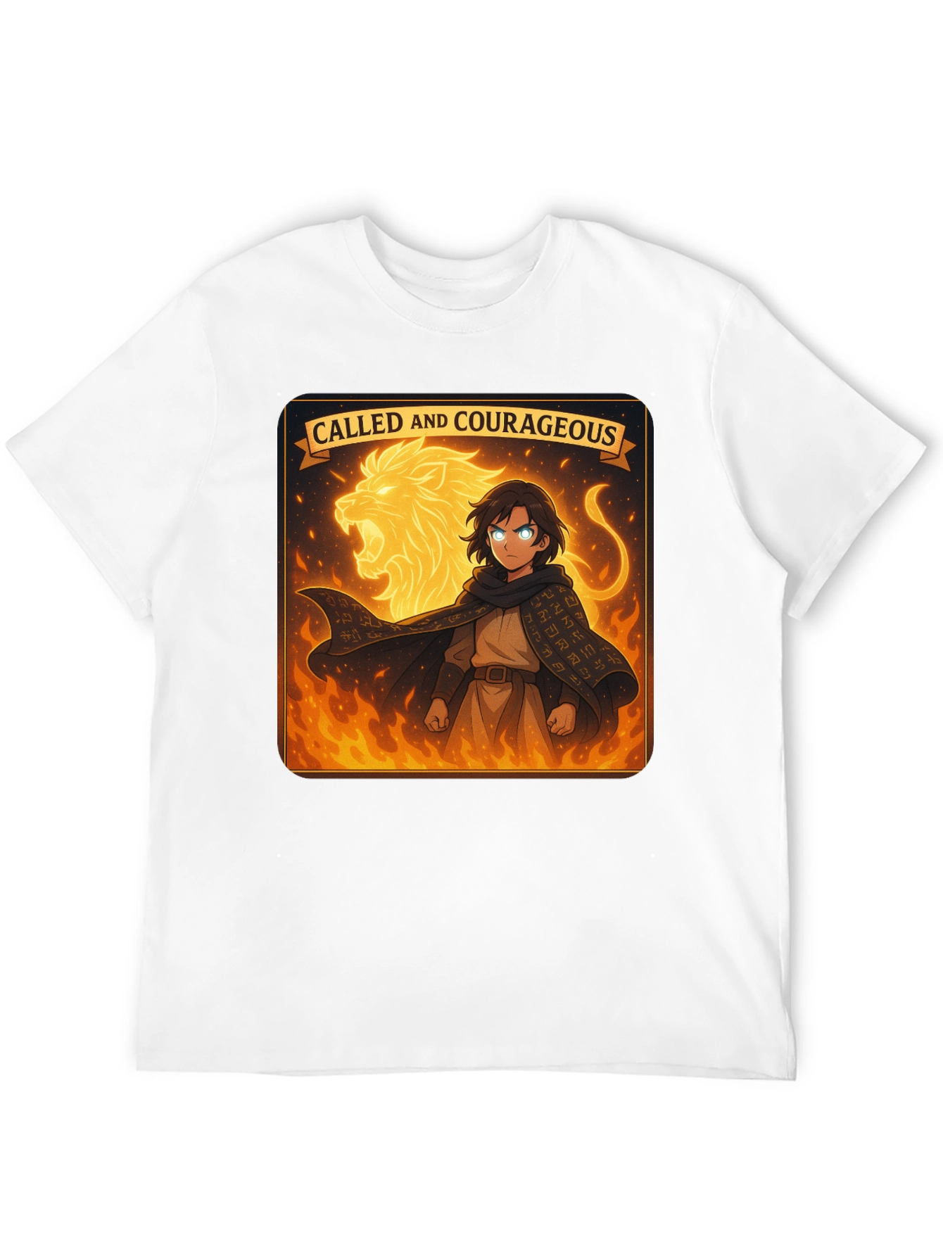 Called & Courageous T-Shirt: Lion Fire Design