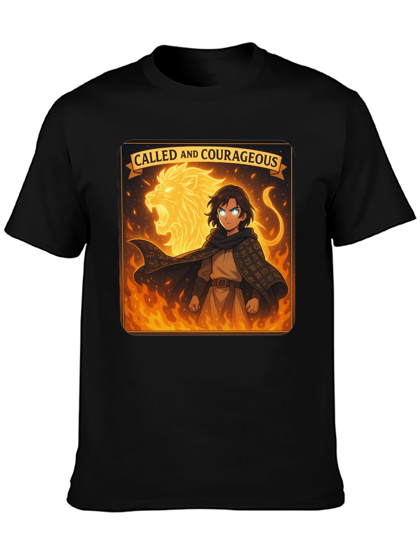 Called & Courageous T-Shirt: Lion Fire Design