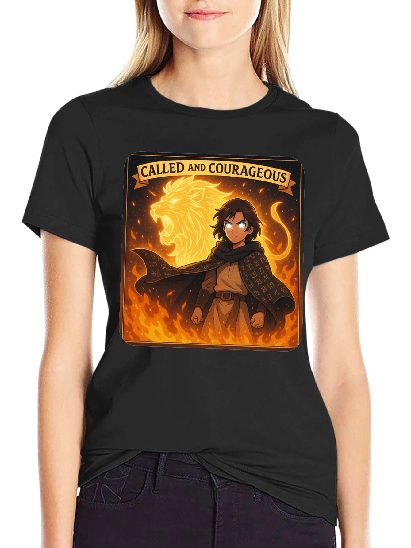Called & Courageous T-Shirt: Lion Fire Design