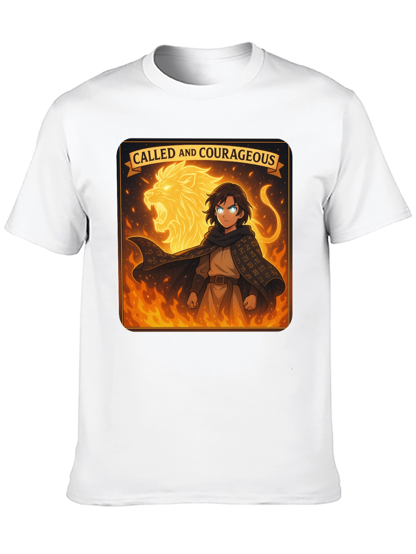 Called & Courageous T-Shirt: Lion Fire Design
