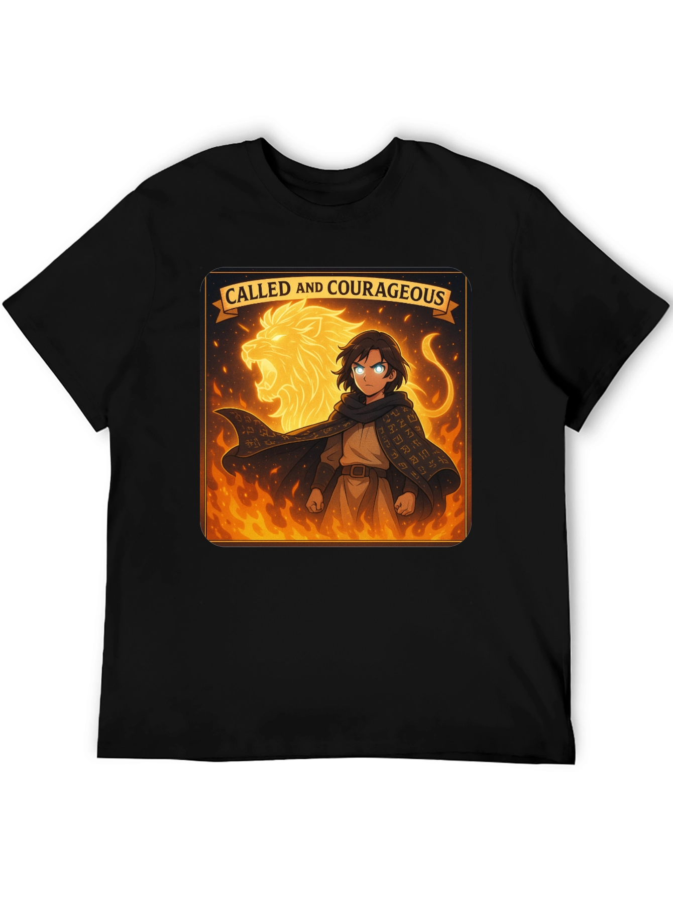 Called & Courageous T-Shirt: Lion Fire Design