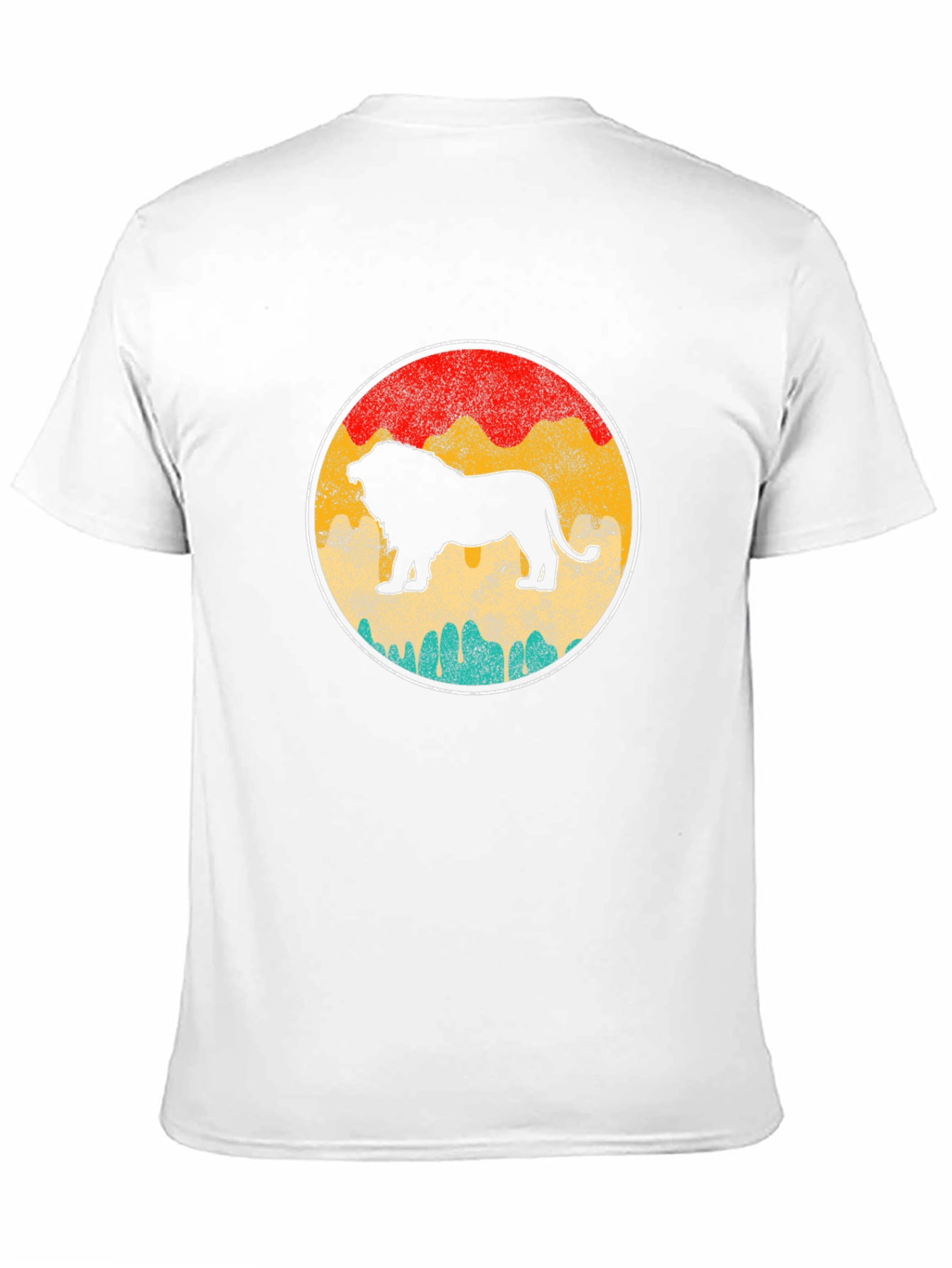 Retro Lion Graphic Tee - Black Crewneck T-Shirt