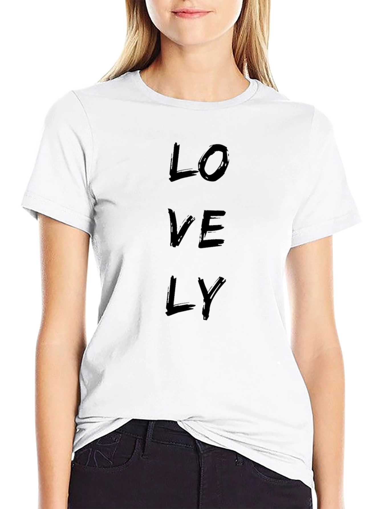 Lovely Graphic Print Black T-Shirt