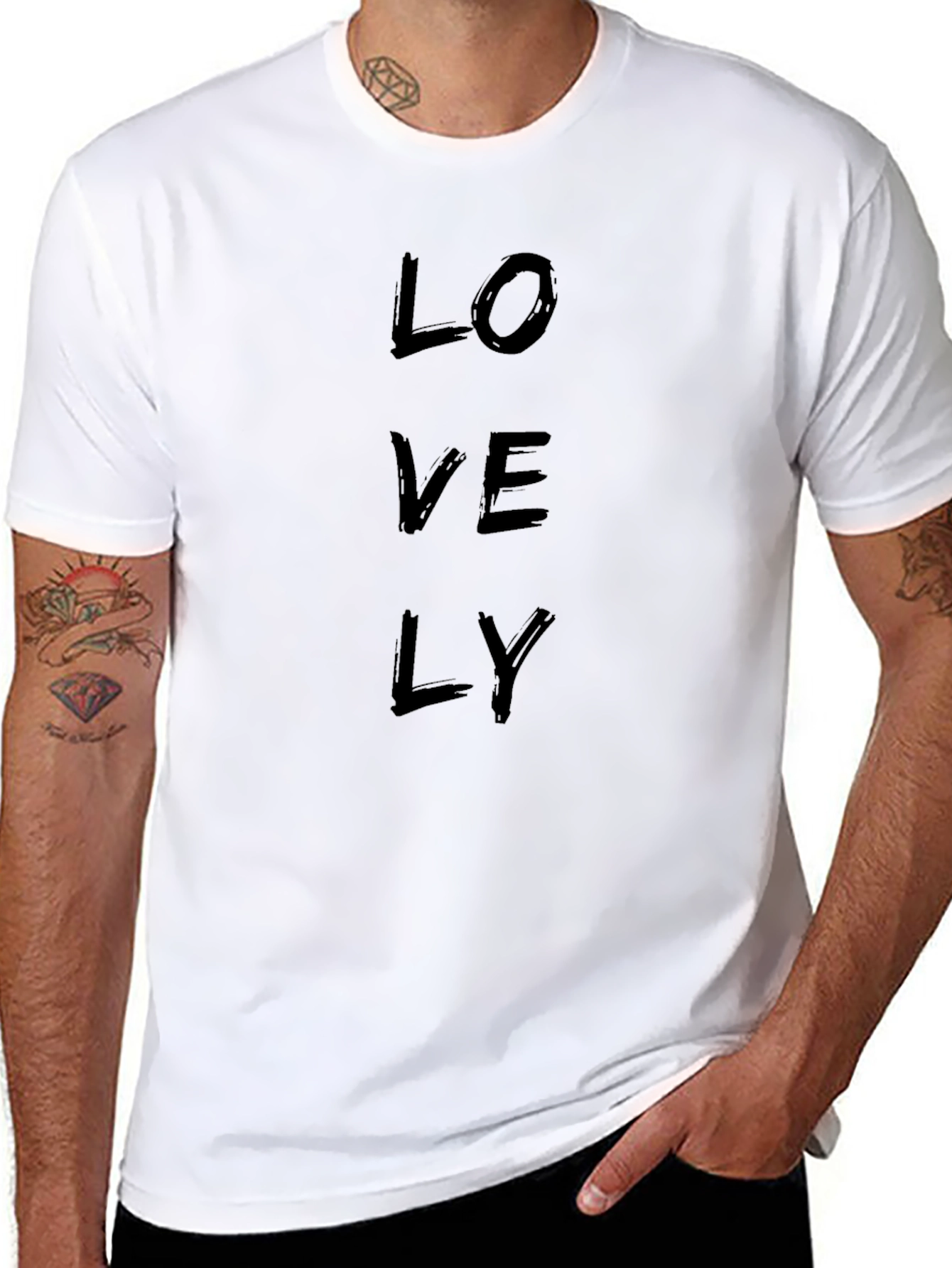 Lovely Graphic Print Black T-Shirt