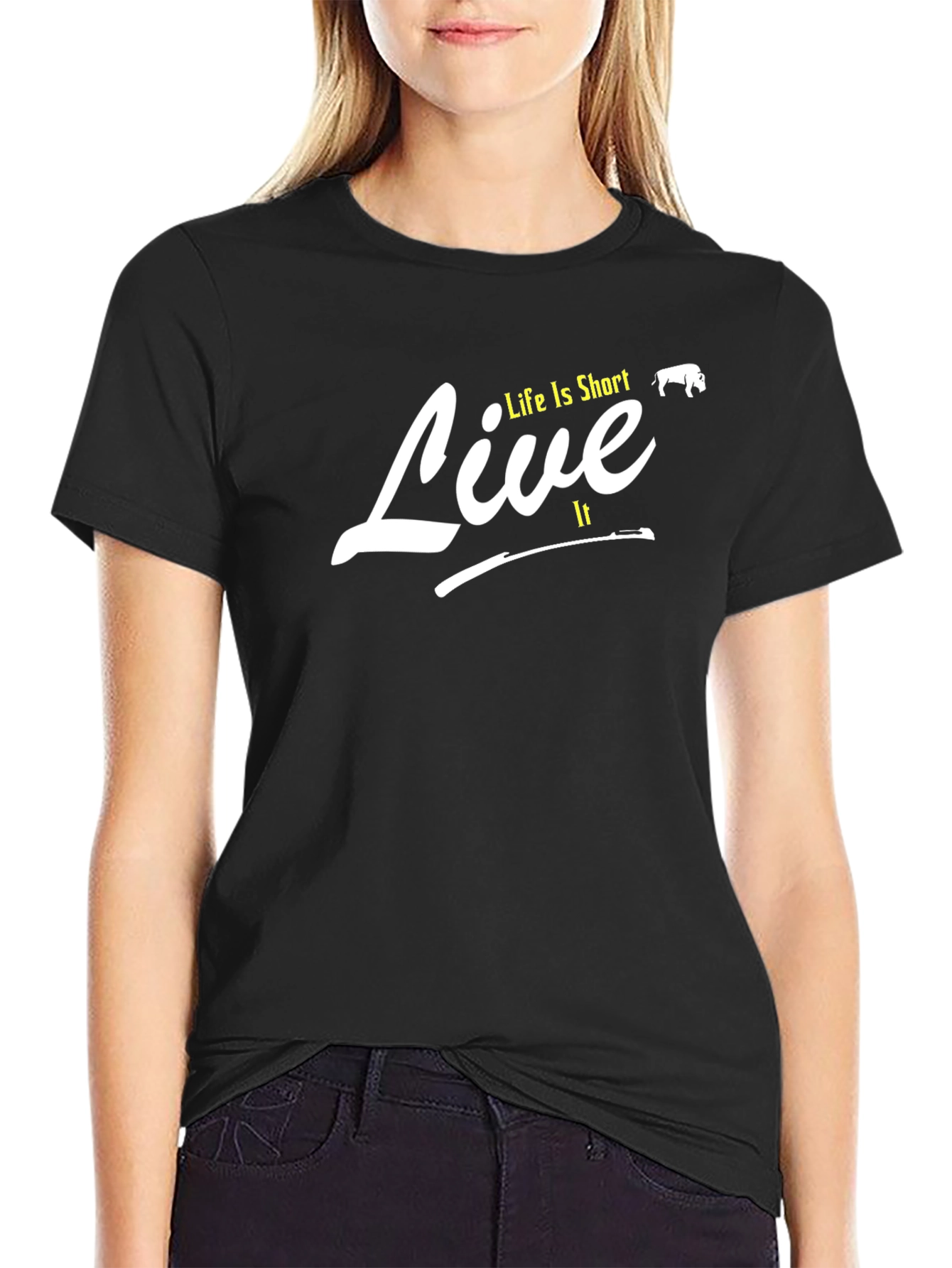 Life is Short Live It T-Shirt - Black