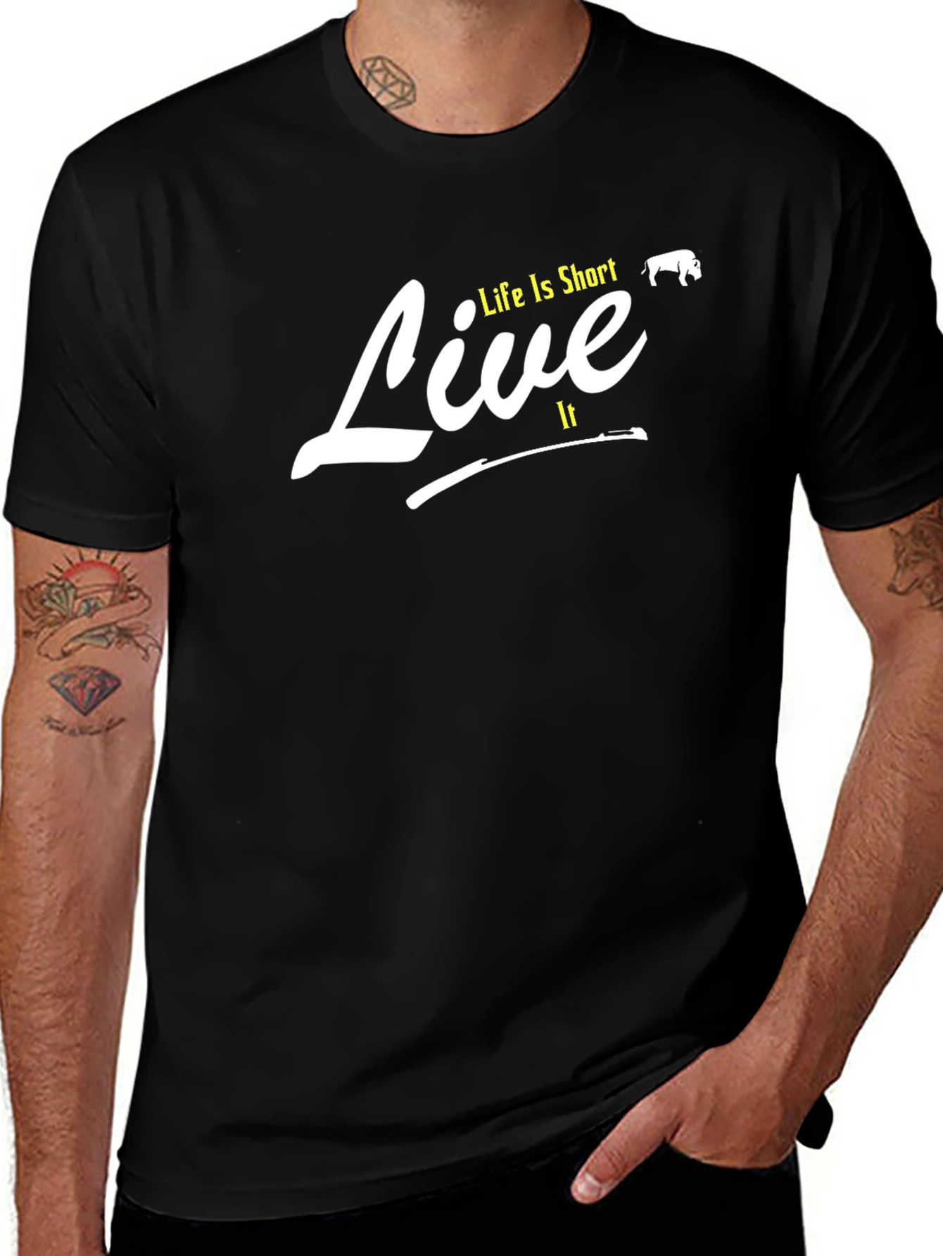 Life is Short Live It T-Shirt - Black