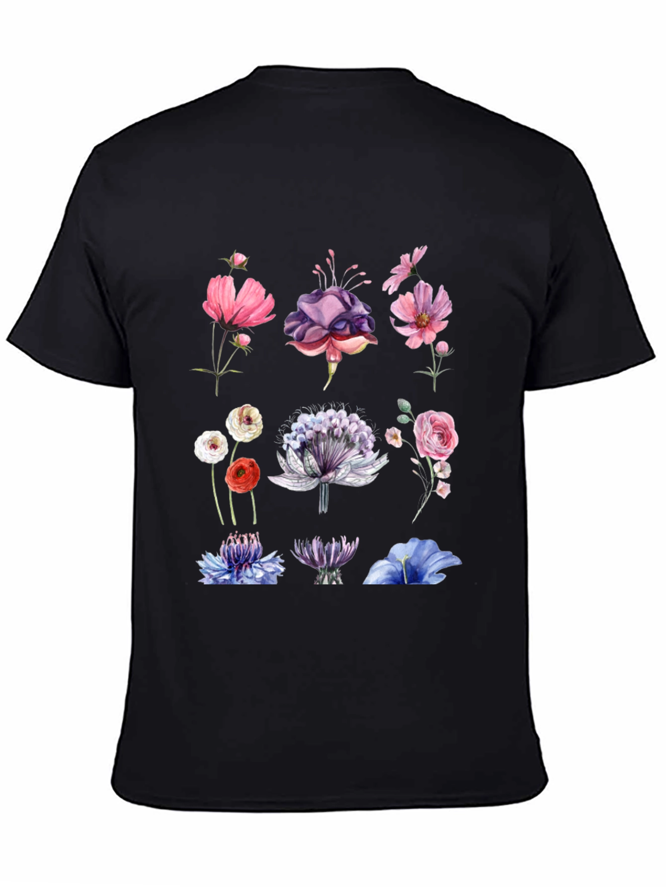 Floral Print Black T-Shirt