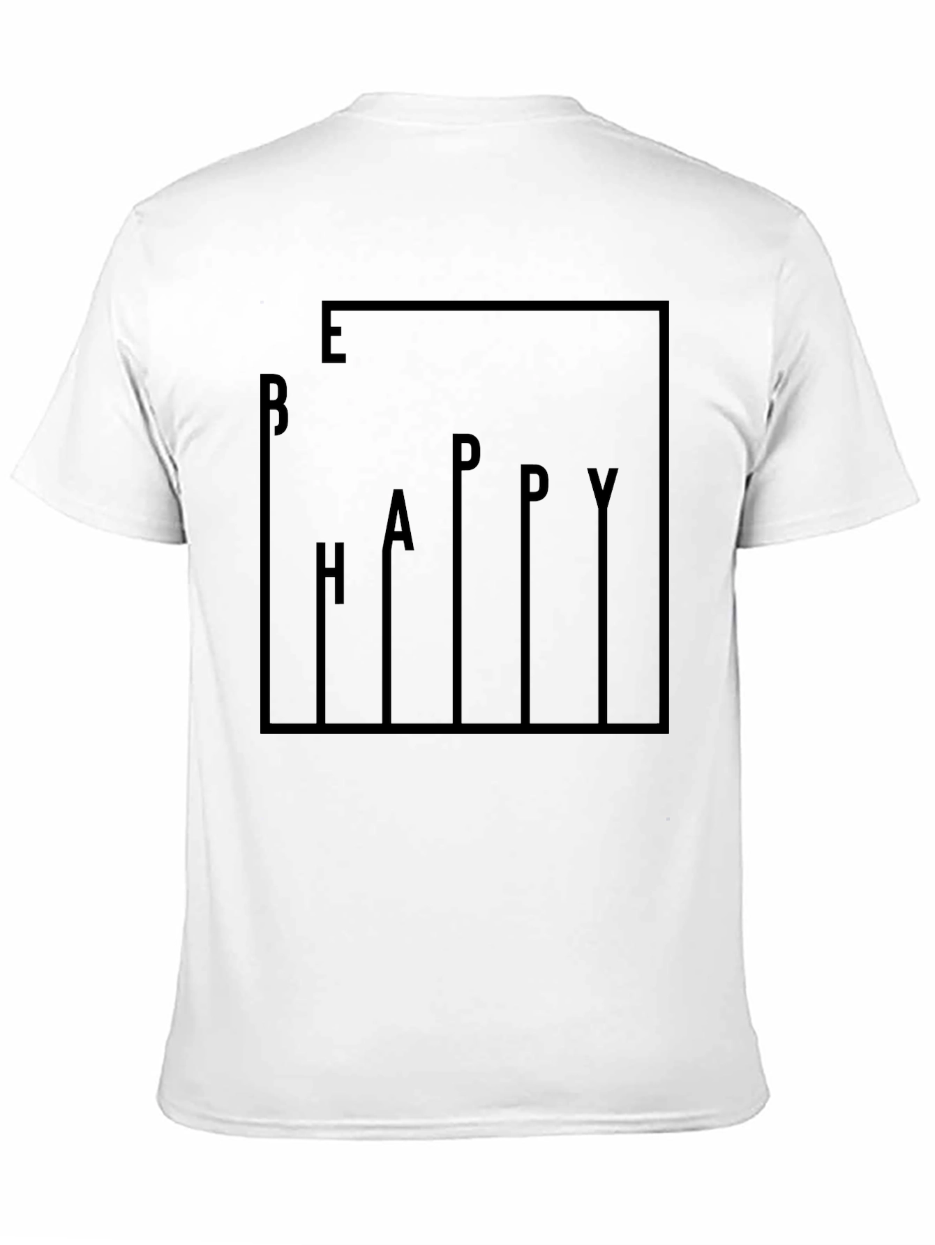 Be Happy Graphic Print Black T-Shirt