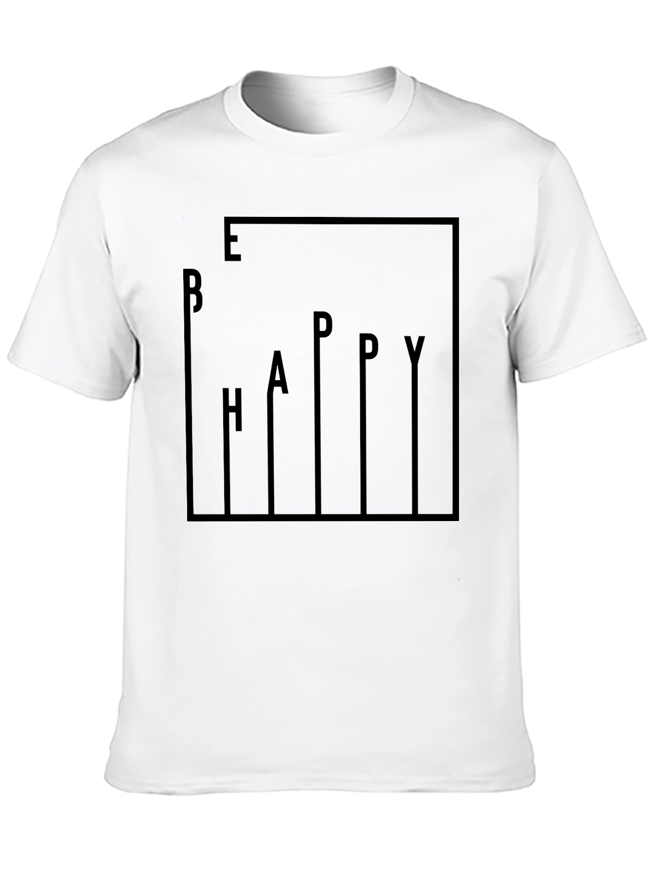 Be Happy Graphic Print Black T-Shirt