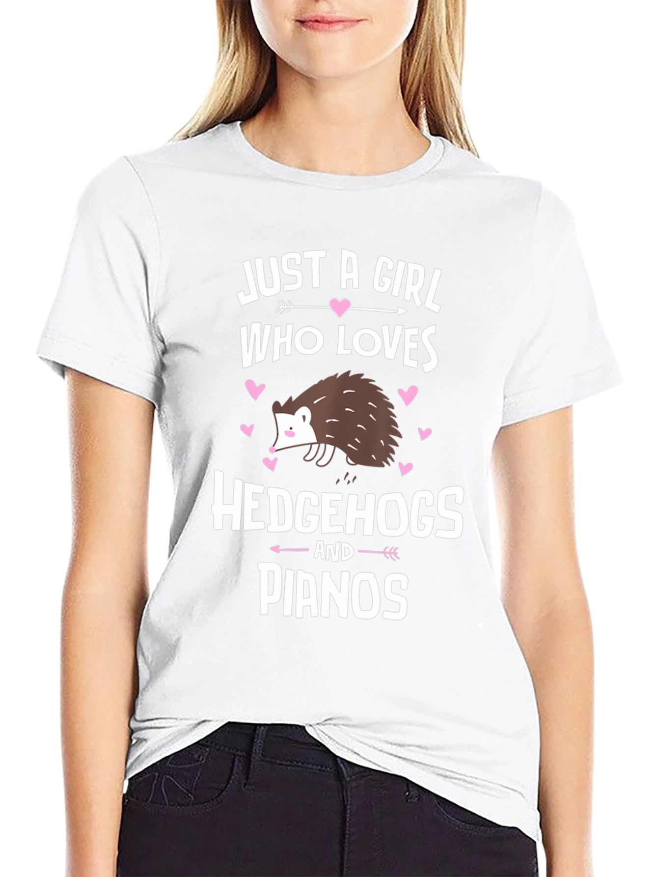 Just A Girl Who Loves Hedgehogs and Pianos T-Shirt