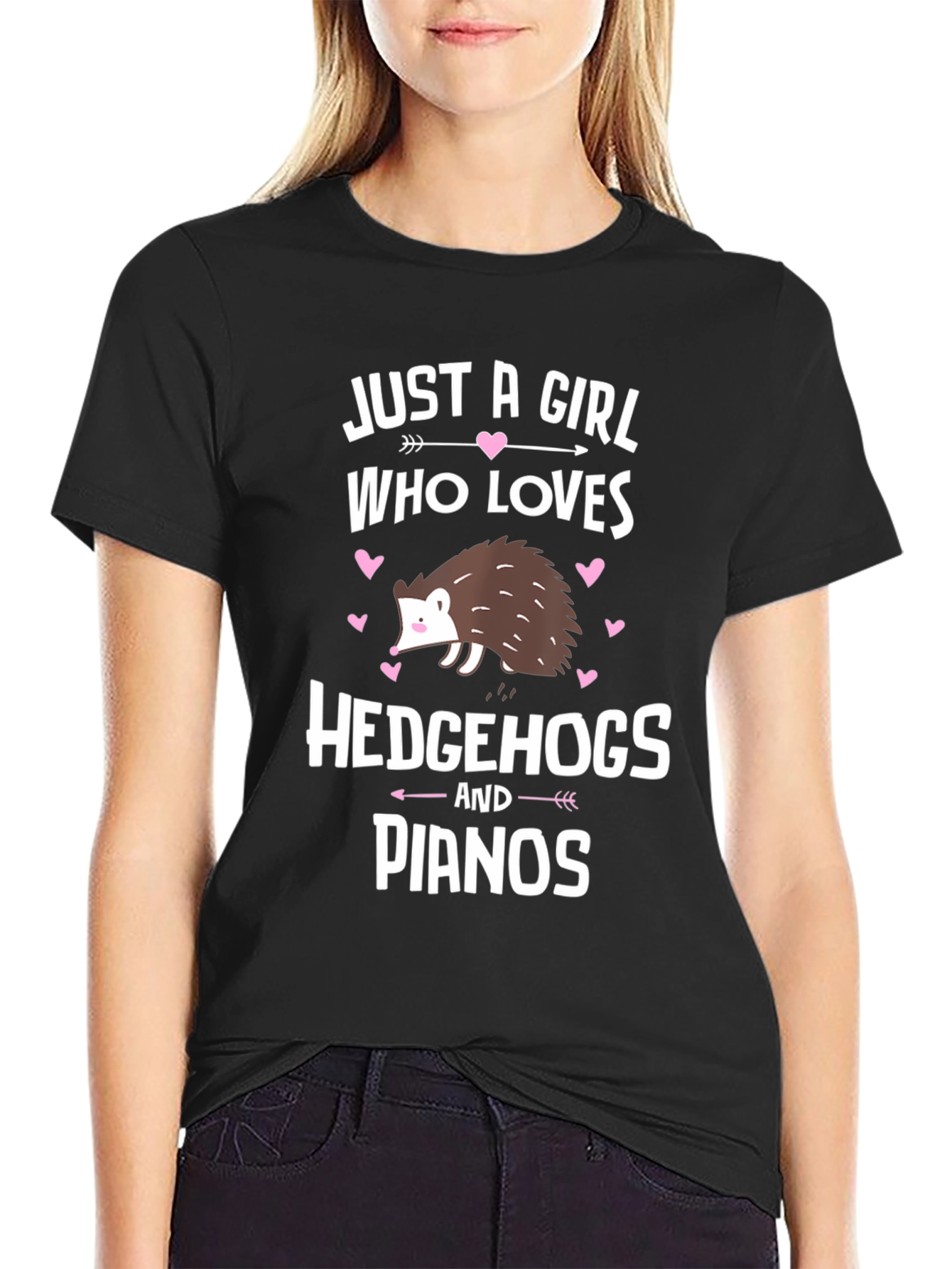 Just A Girl Who Loves Hedgehogs and Pianos T-Shirt