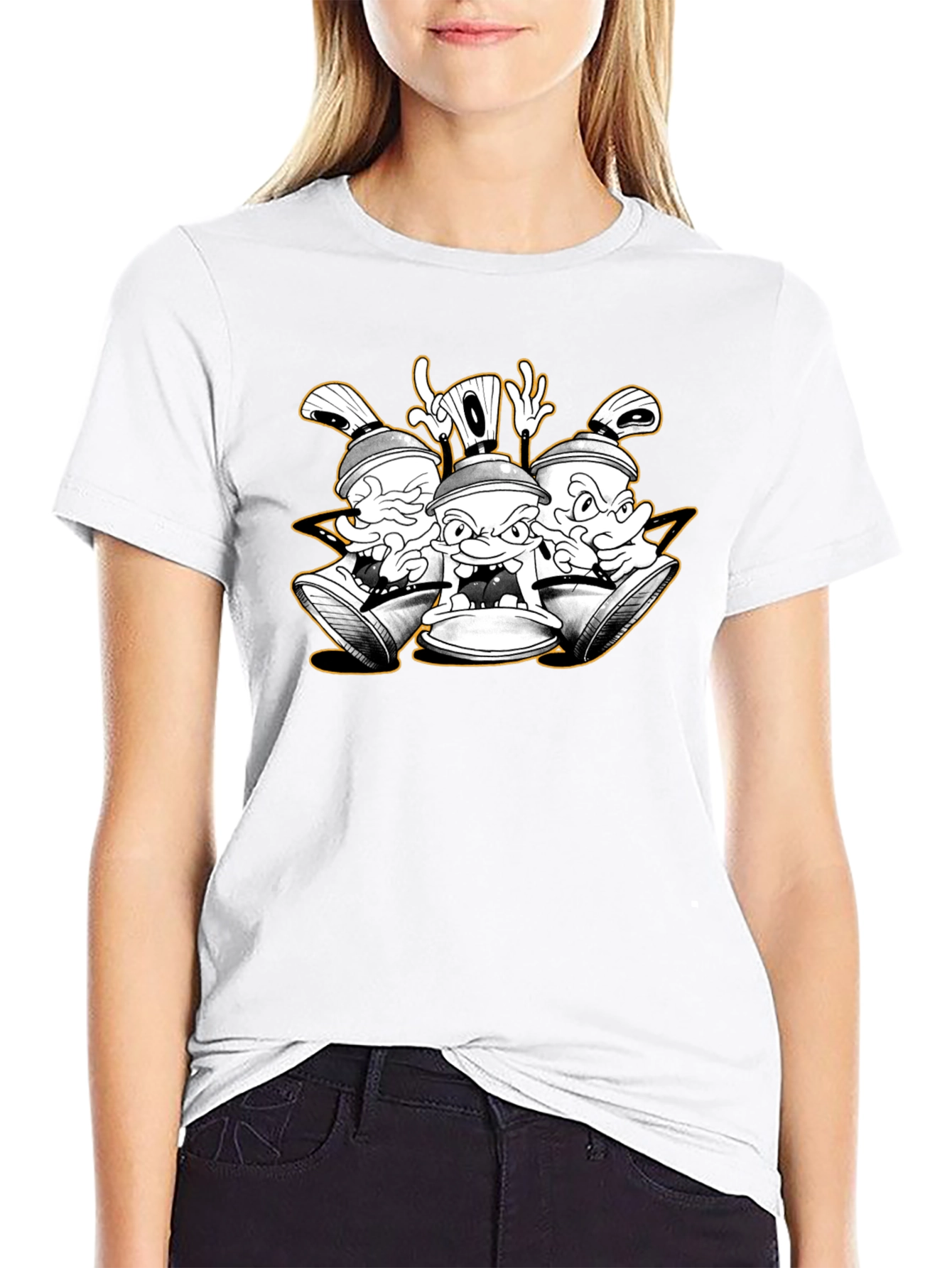 Cartoon Spray Paint Can Graphic Tee