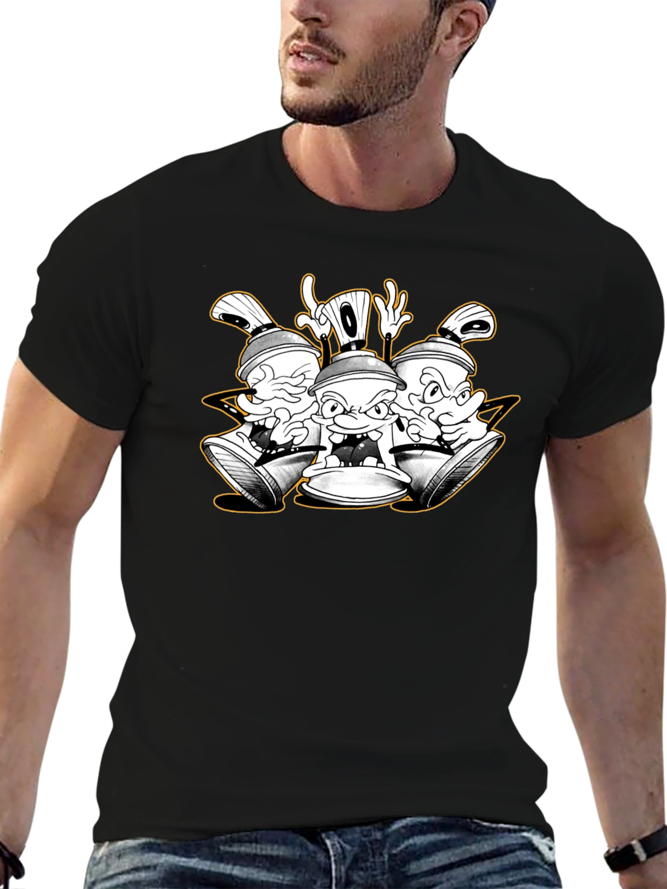 Cartoon Spray Paint Can Graphic Tee