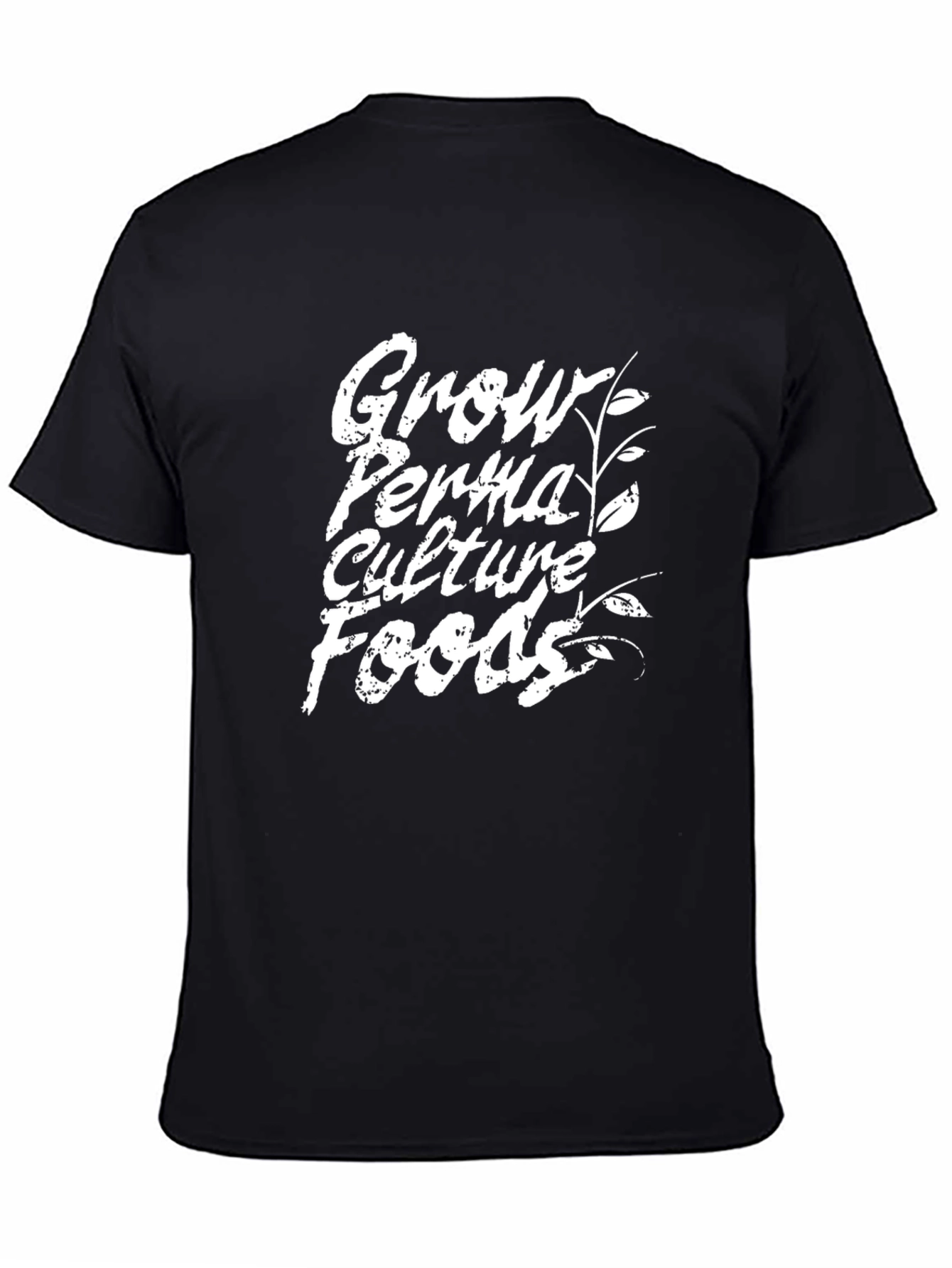 Grow Permaculture Foods Black Graphic T-Shirt