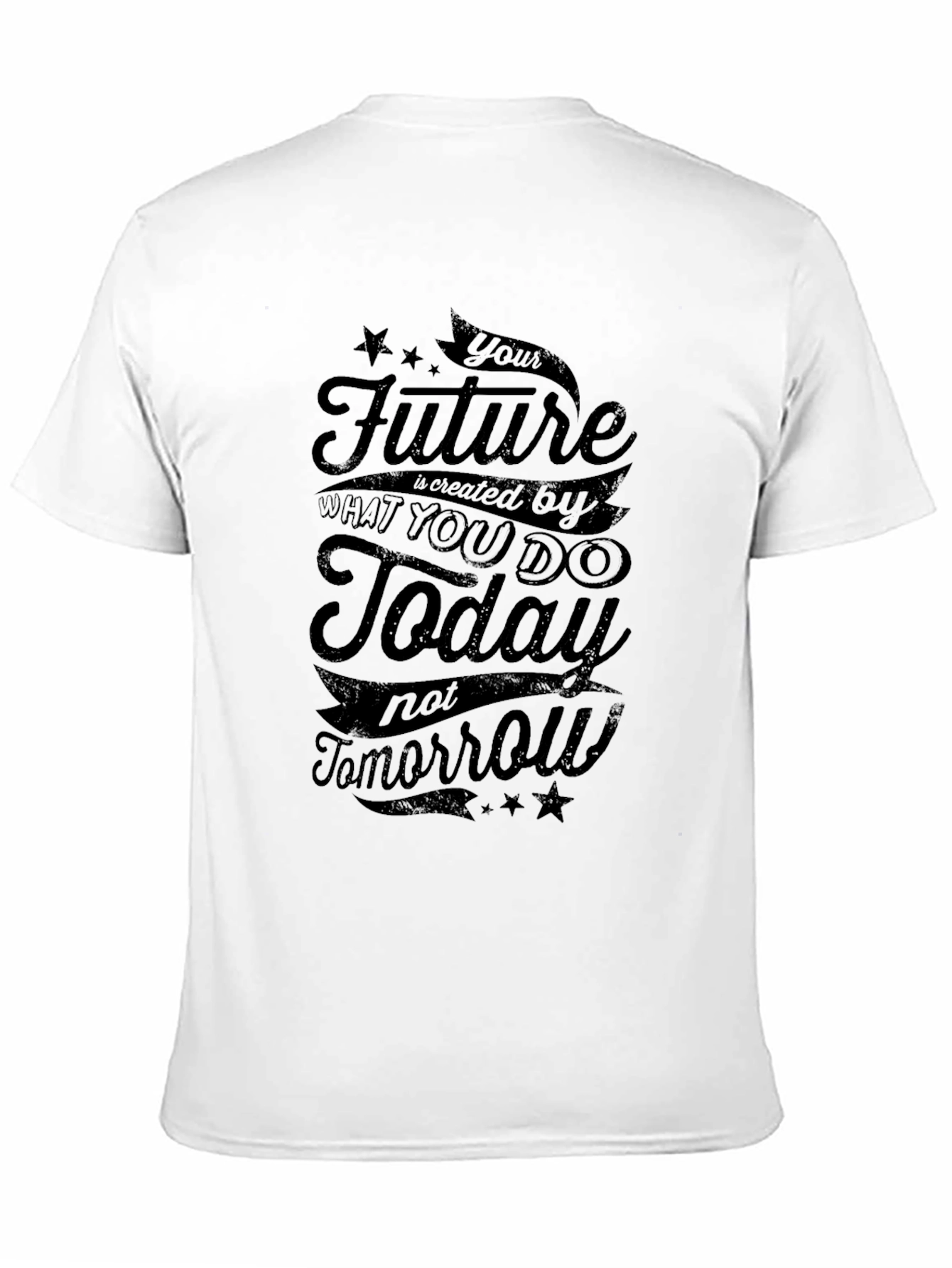 Motivational Black T-Shirt: Future is Today