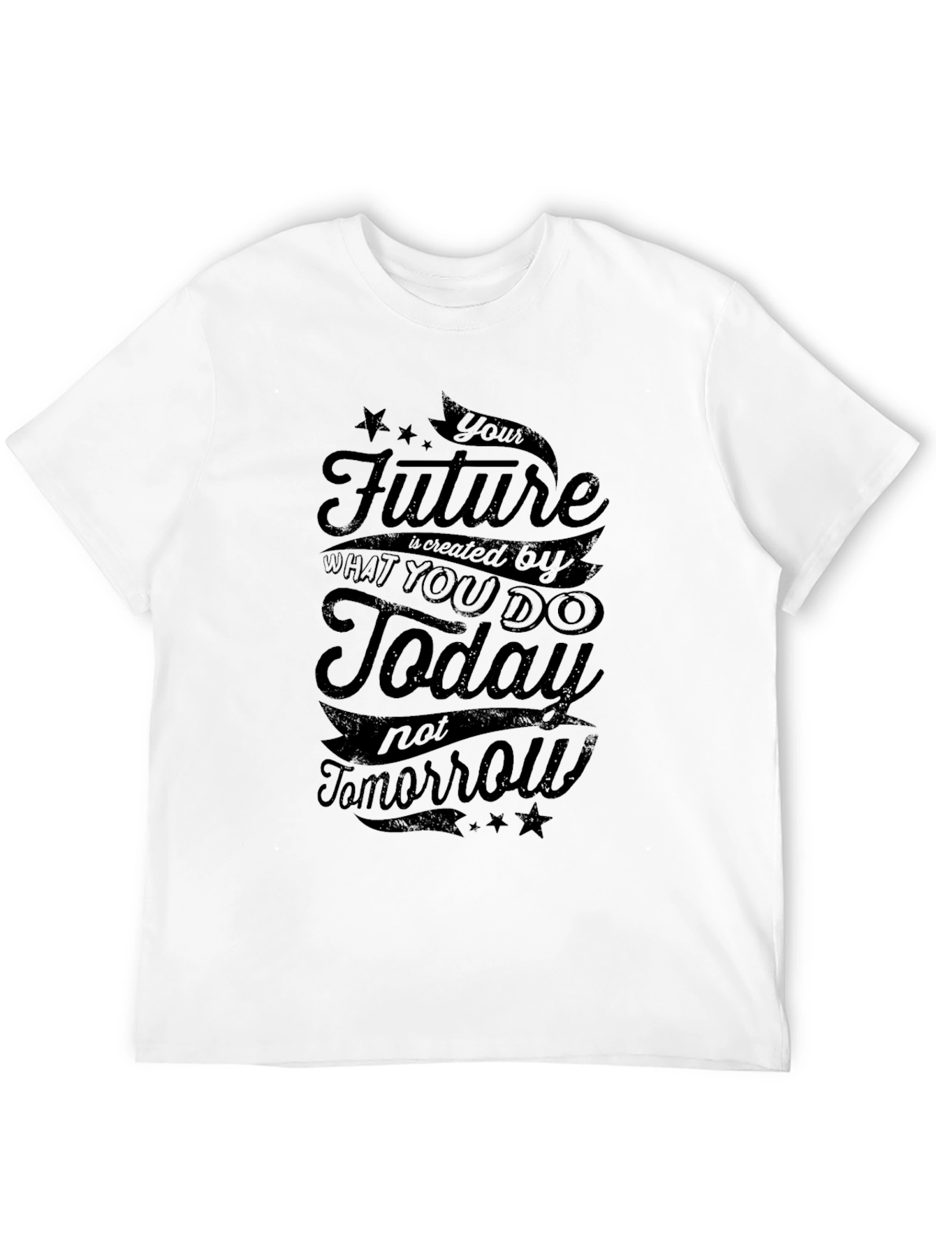 Motivational Black T-Shirt: Future is Today