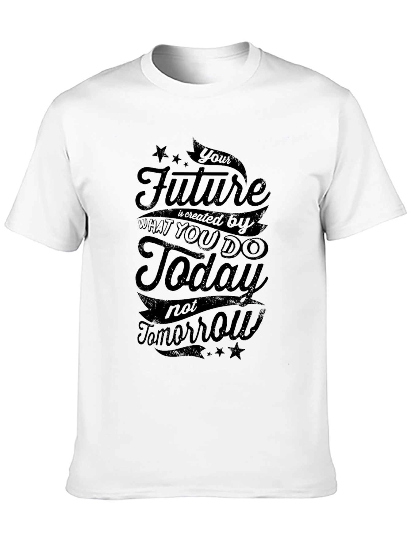 Motivational Black T-Shirt: Future is Today