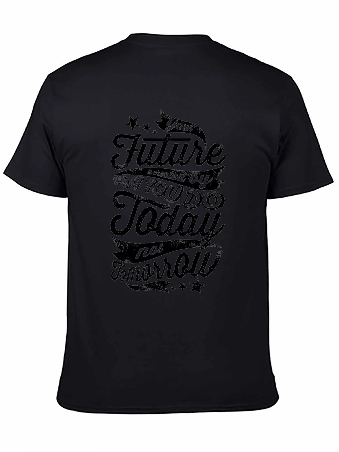 Motivational Black T-Shirt: Future is Today