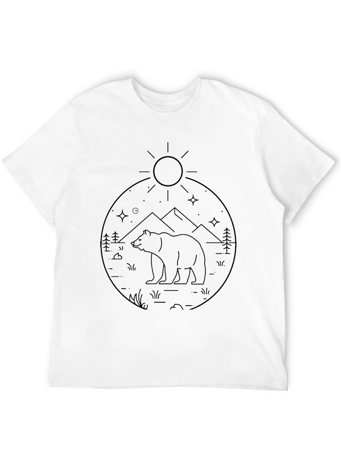 Mens Black Bear Graphic Tee - Nature Inspired
