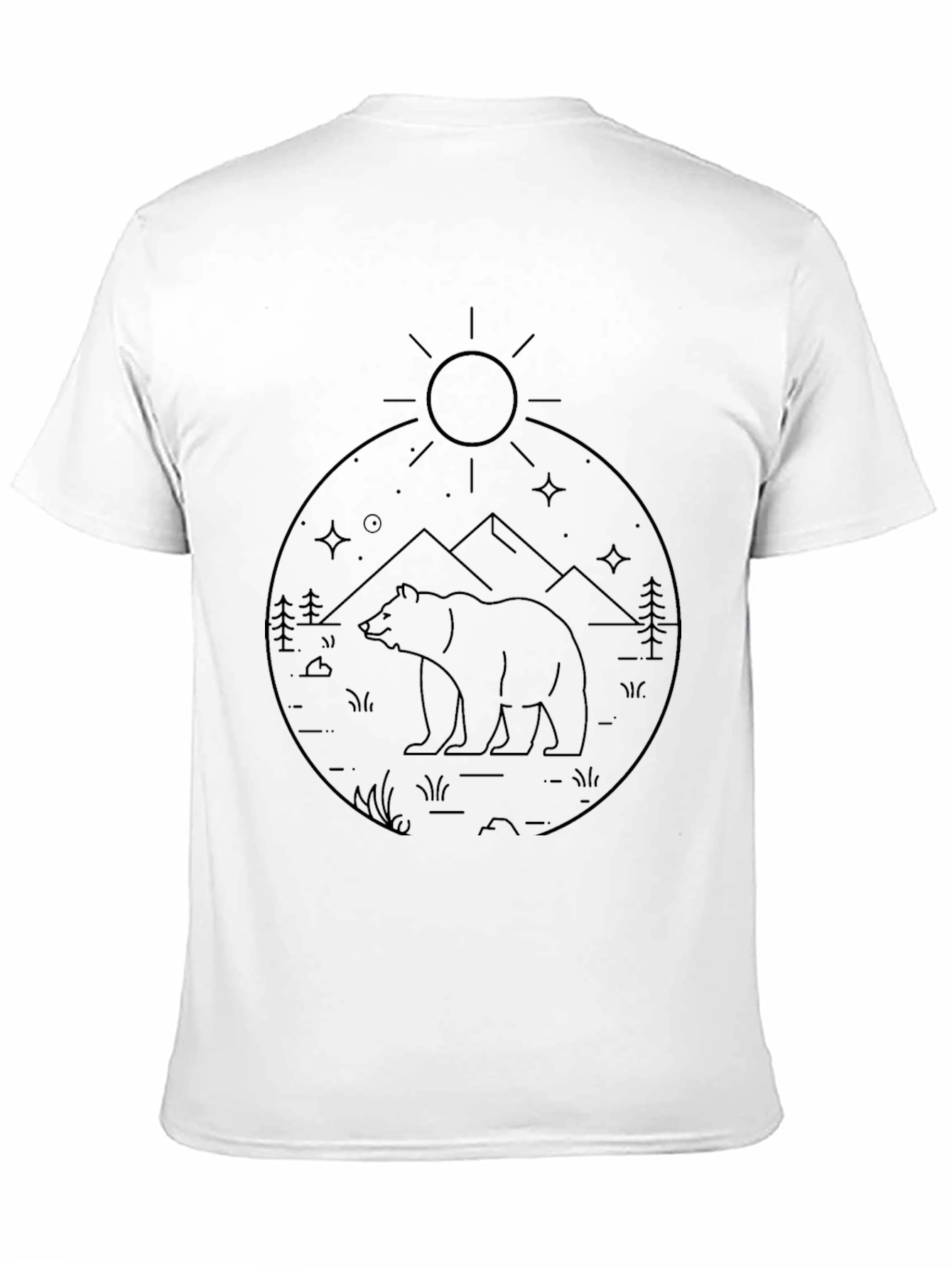 Mens Black Bear Graphic Tee - Nature Inspired