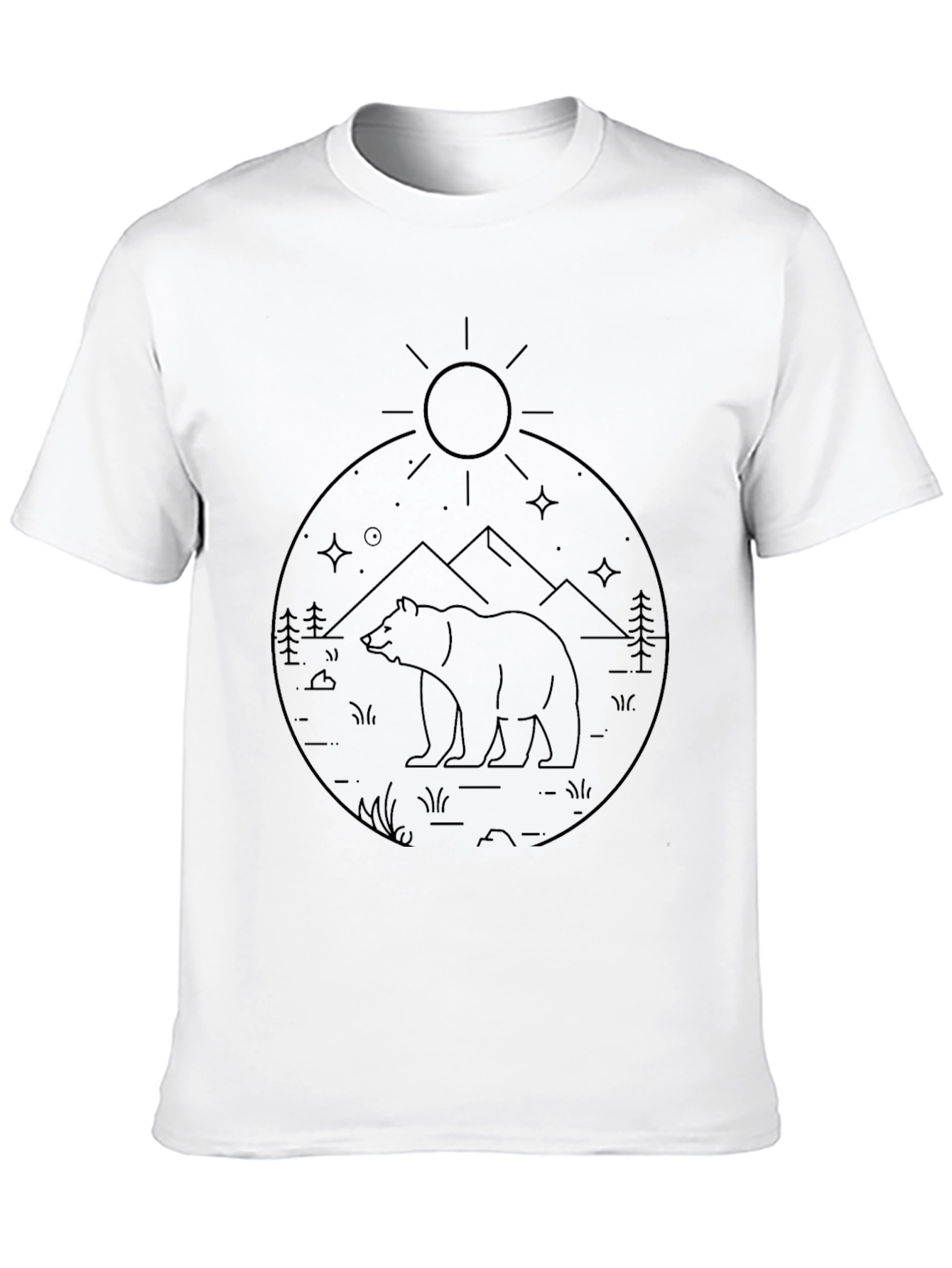 Mens Black Bear Graphic Tee - Nature Inspired